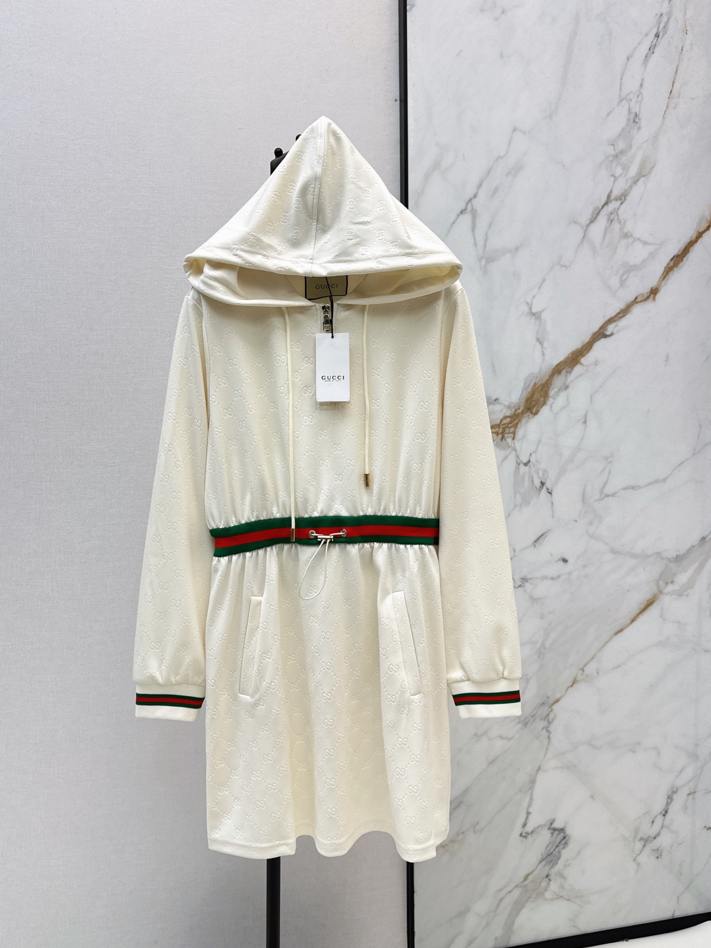 Guc 26fw jacquard hooded dress