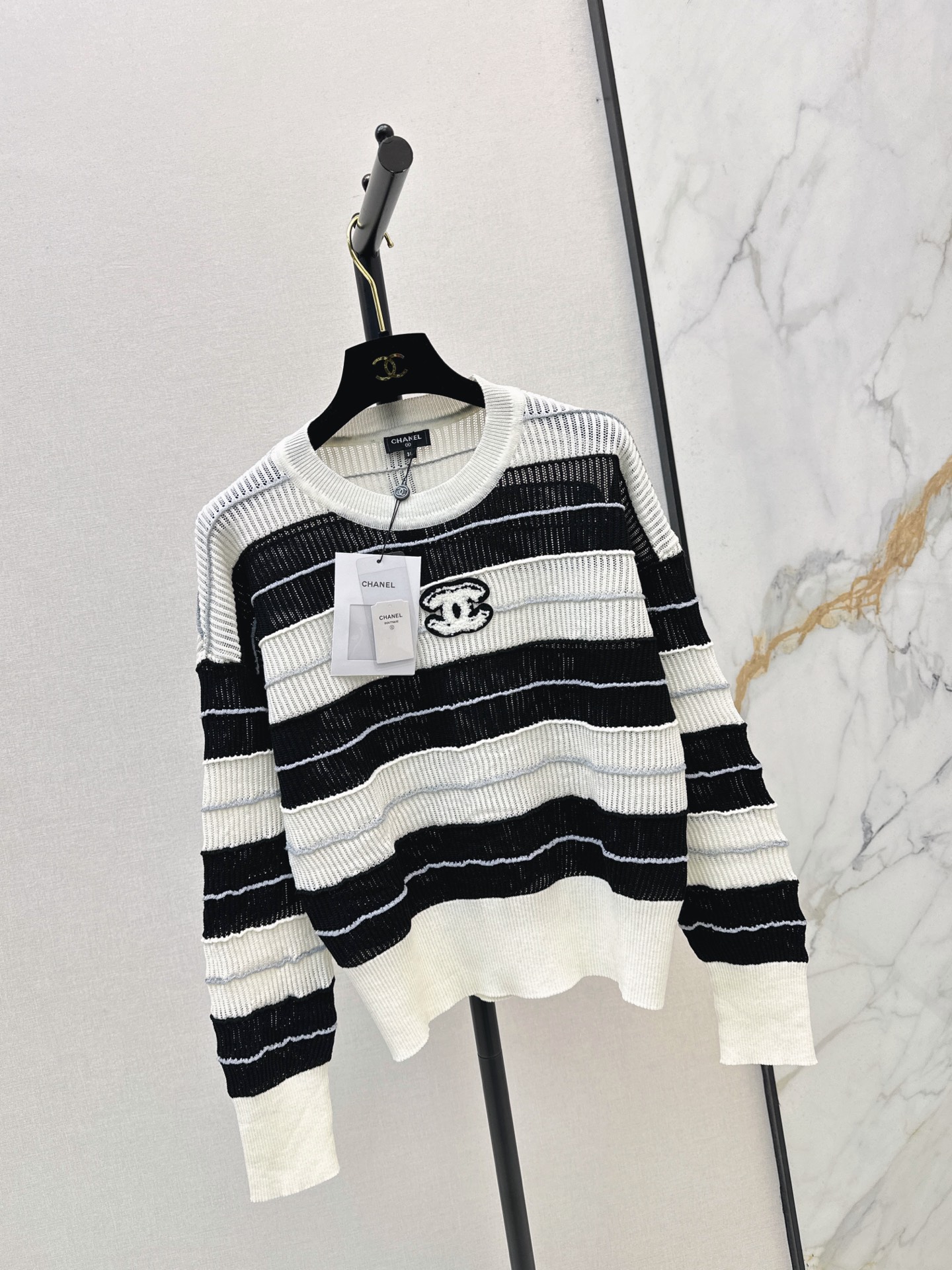 Chan 26fw stripe knit sweater