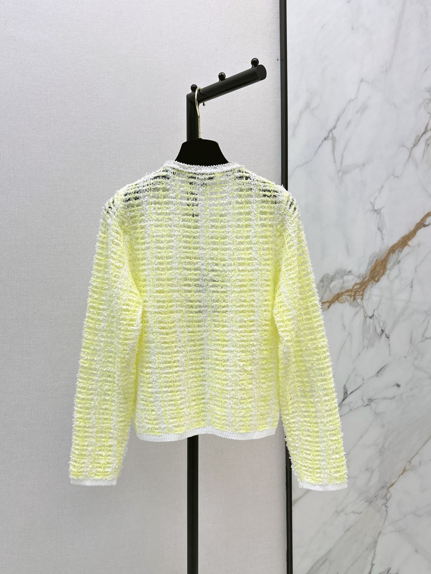 Chan 26fw beading hollow knit cardigan