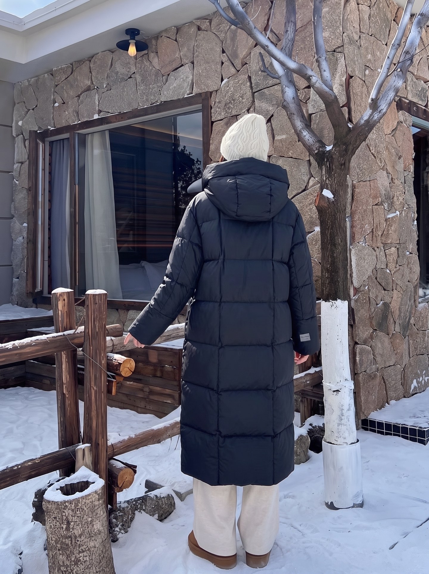 Max 26fw hooded long down jacket