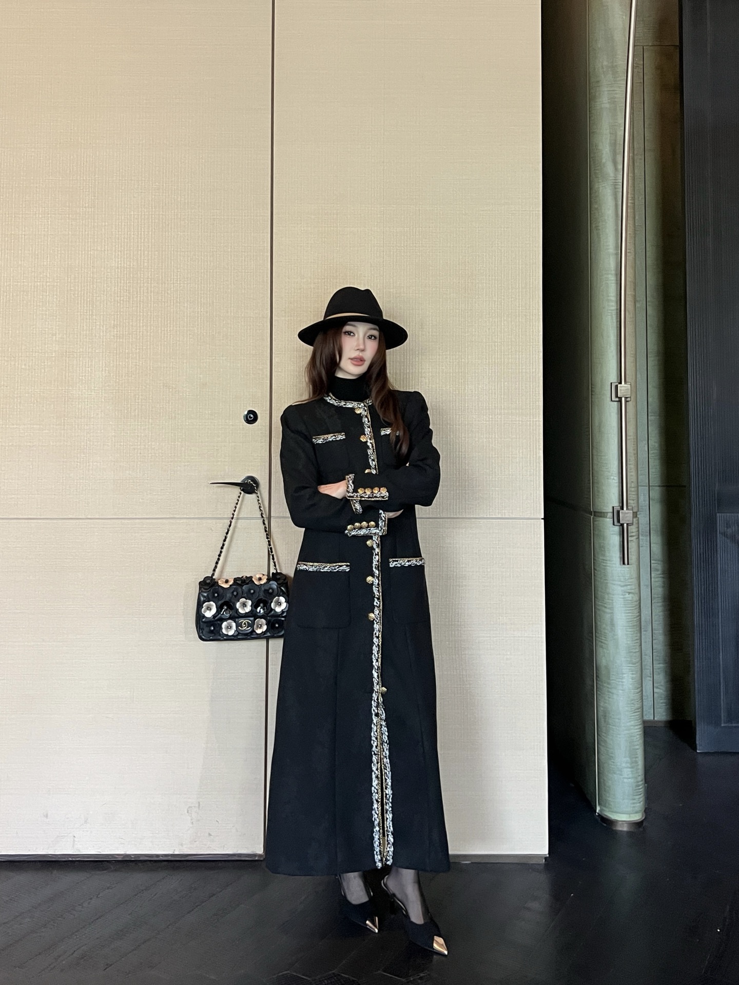Chan 26fw lace trim overcoats