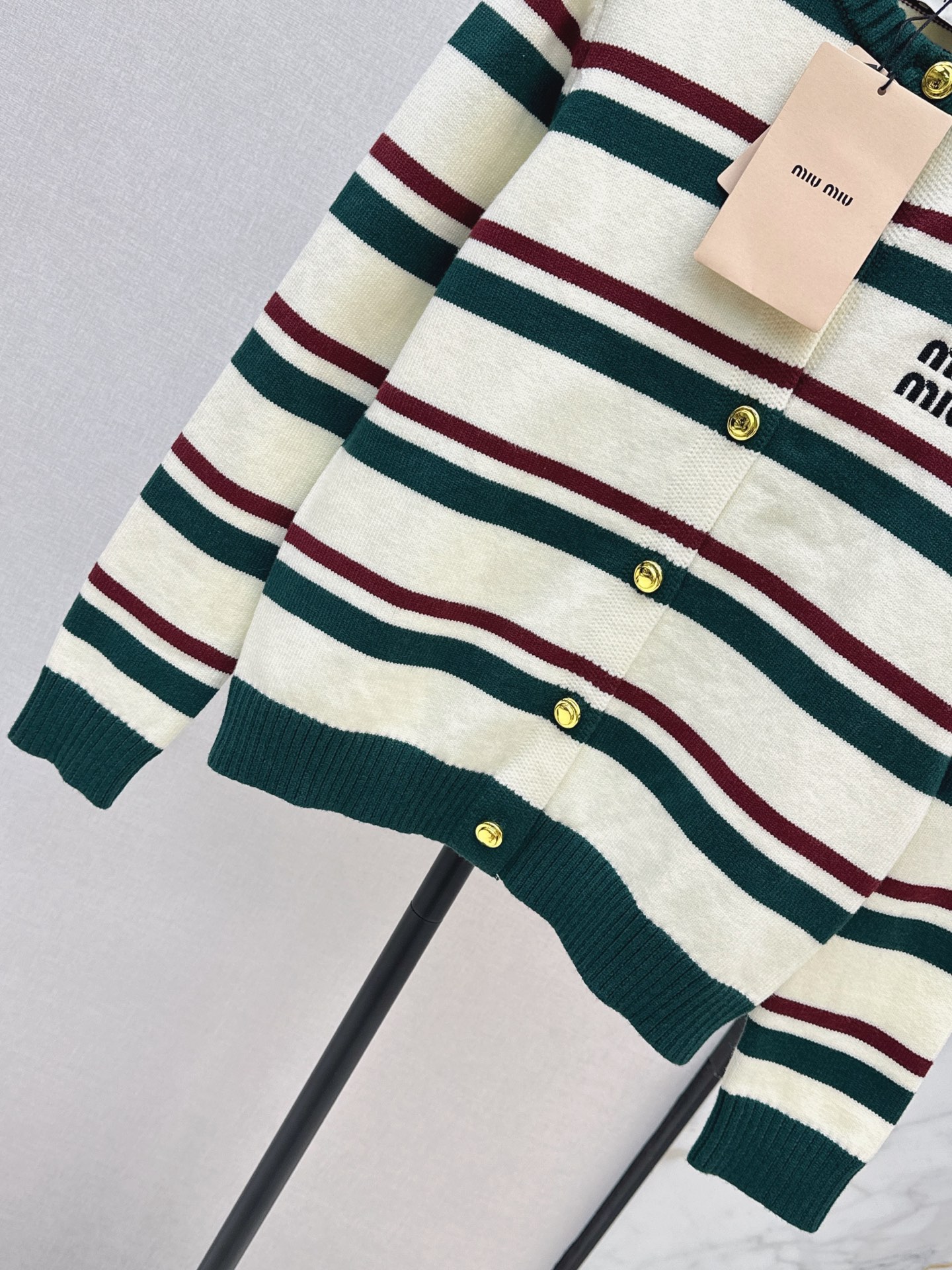 Miu 26fw stripe cardigan