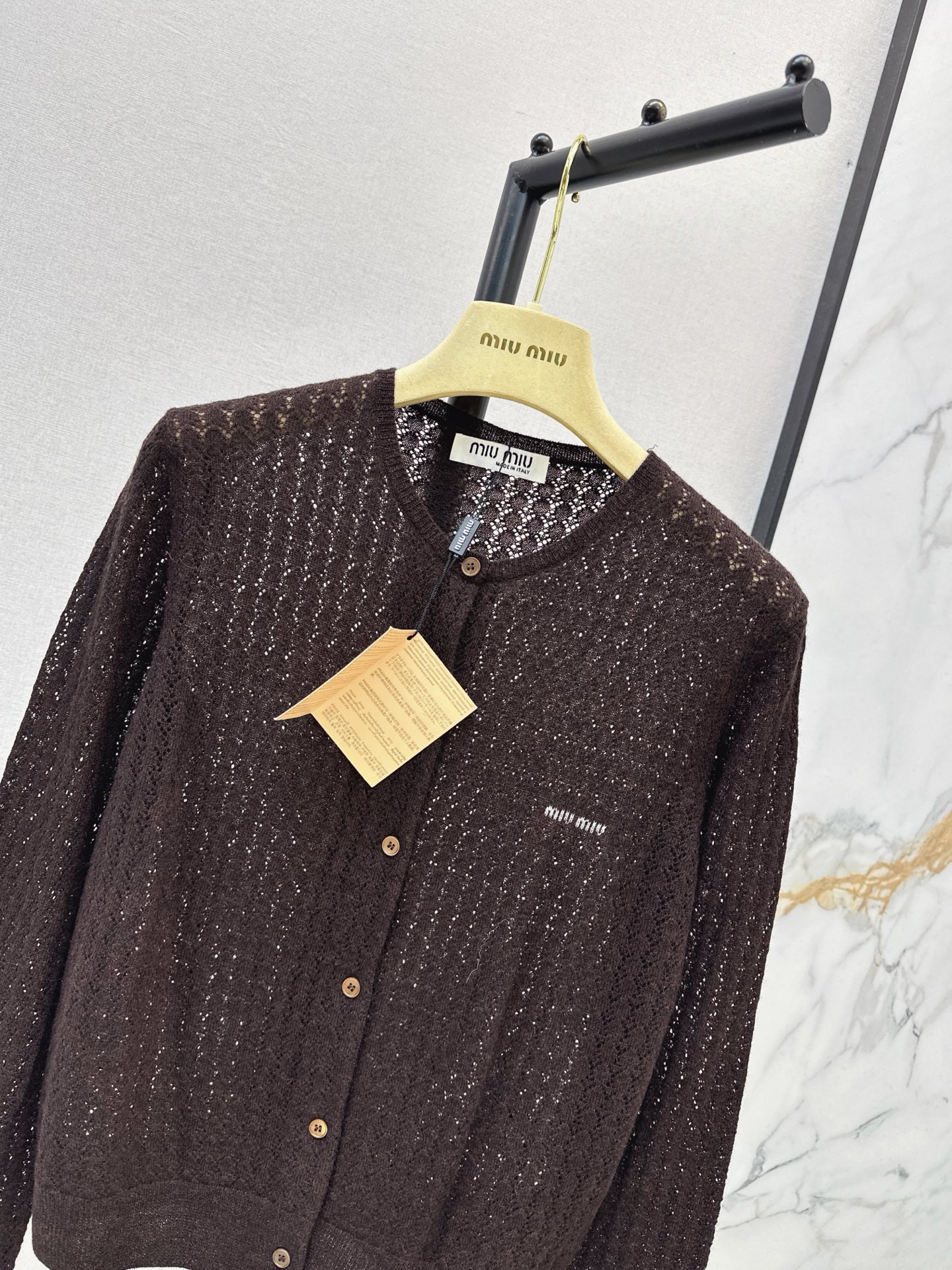 Miu 26fw hollow knit cardigan