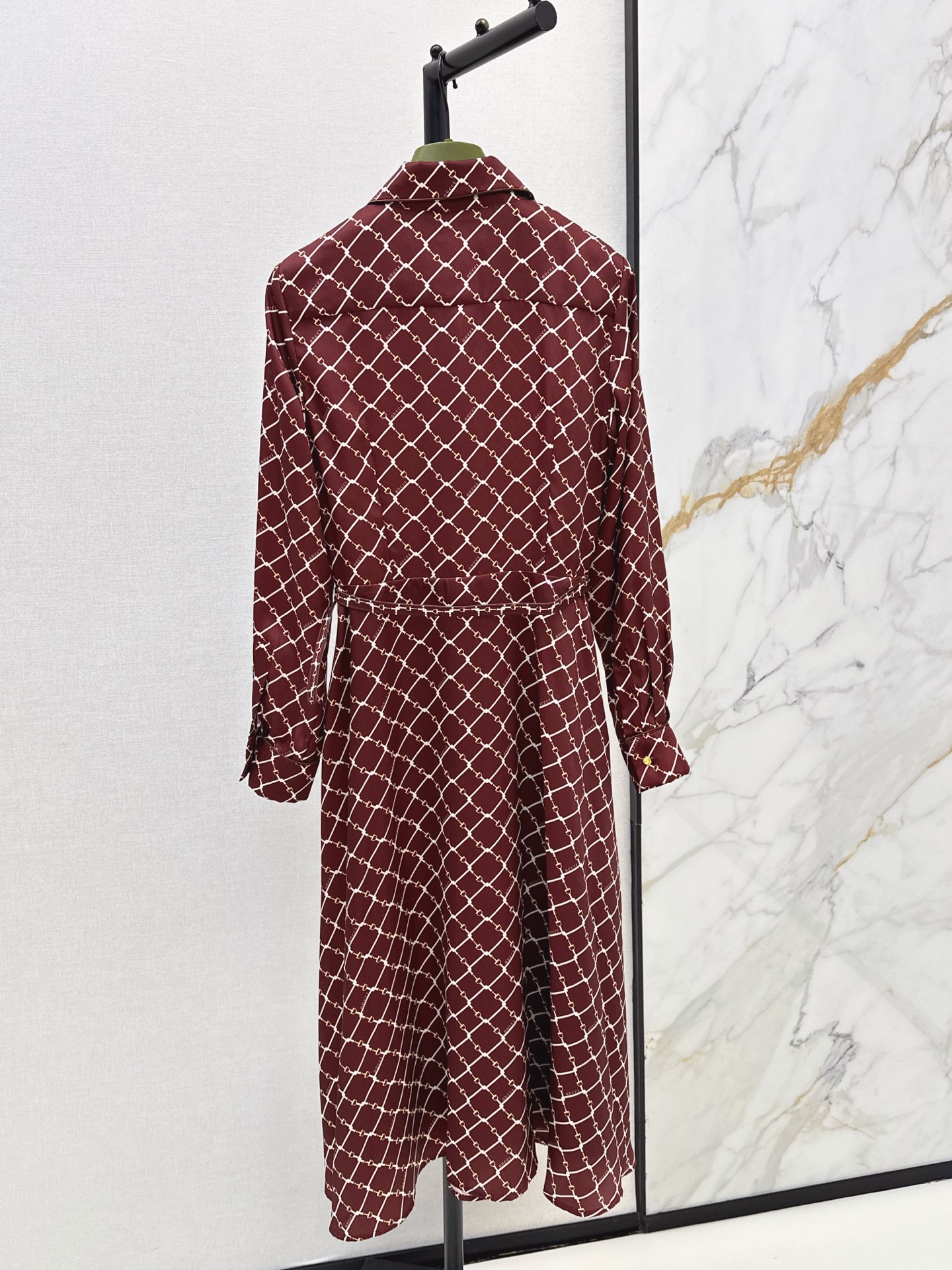 Guc 26fw check print shirt dress
