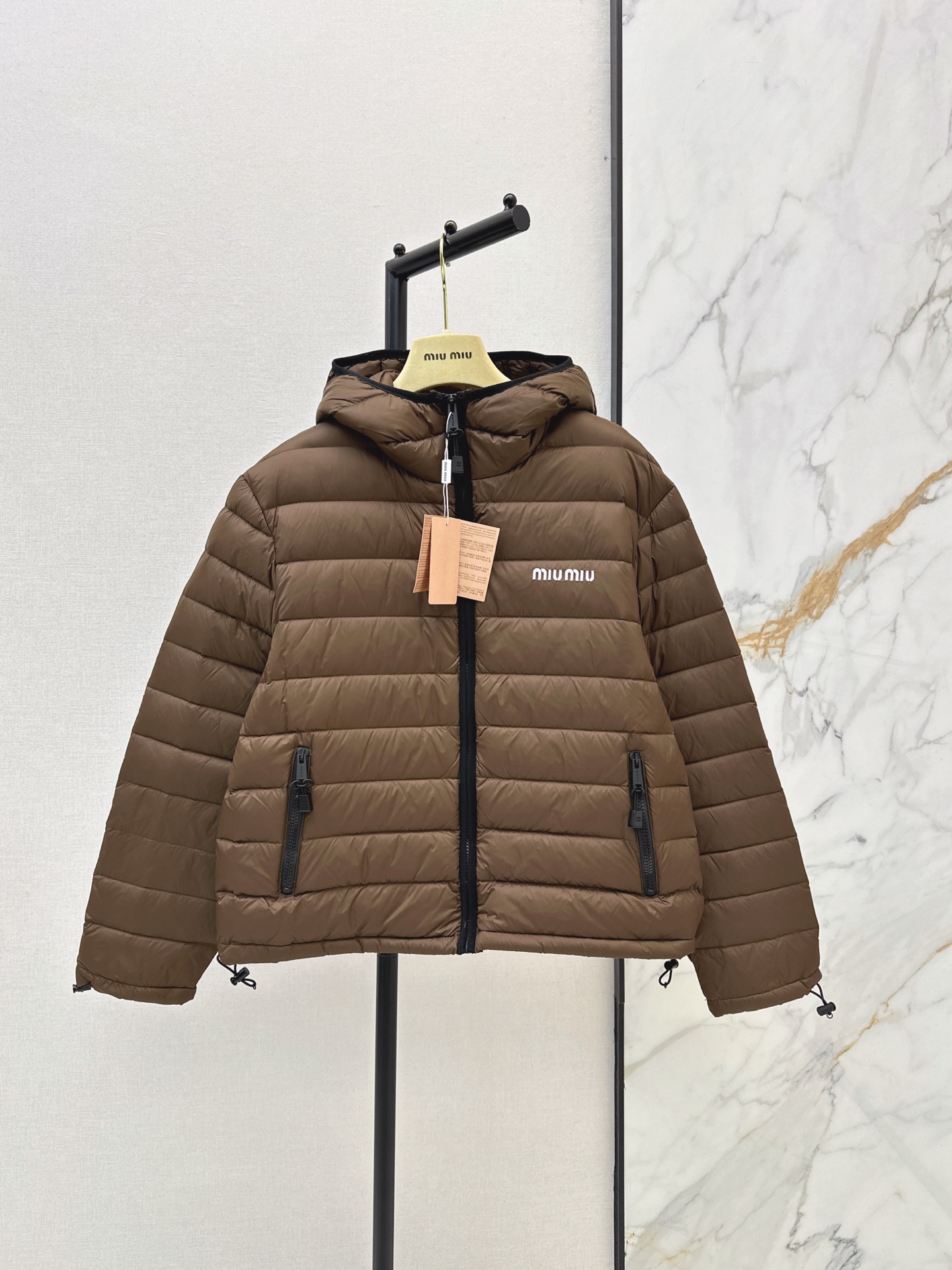 Miu 26fw hooded down jacket