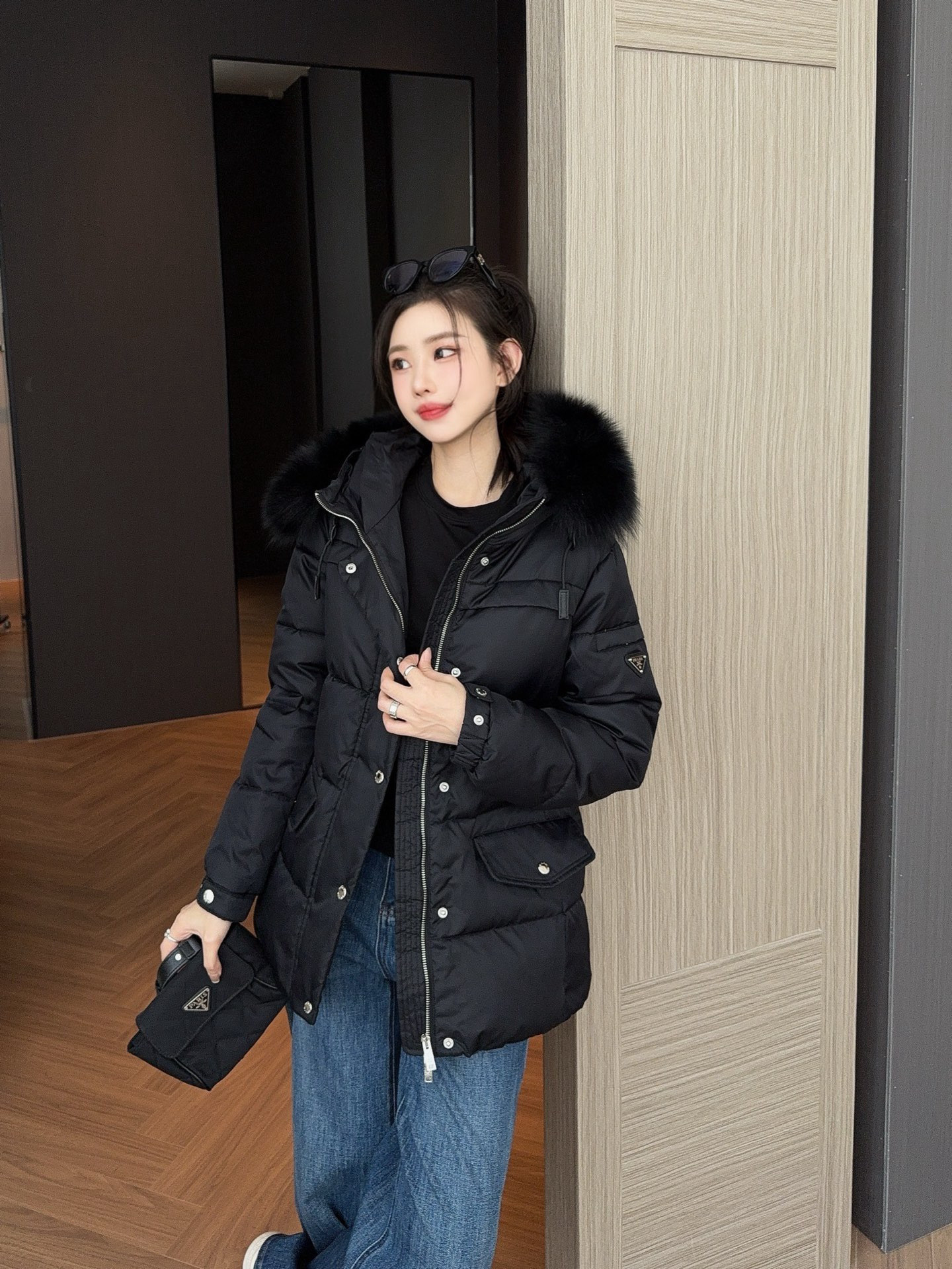 Pra 26fw hooded down jacket