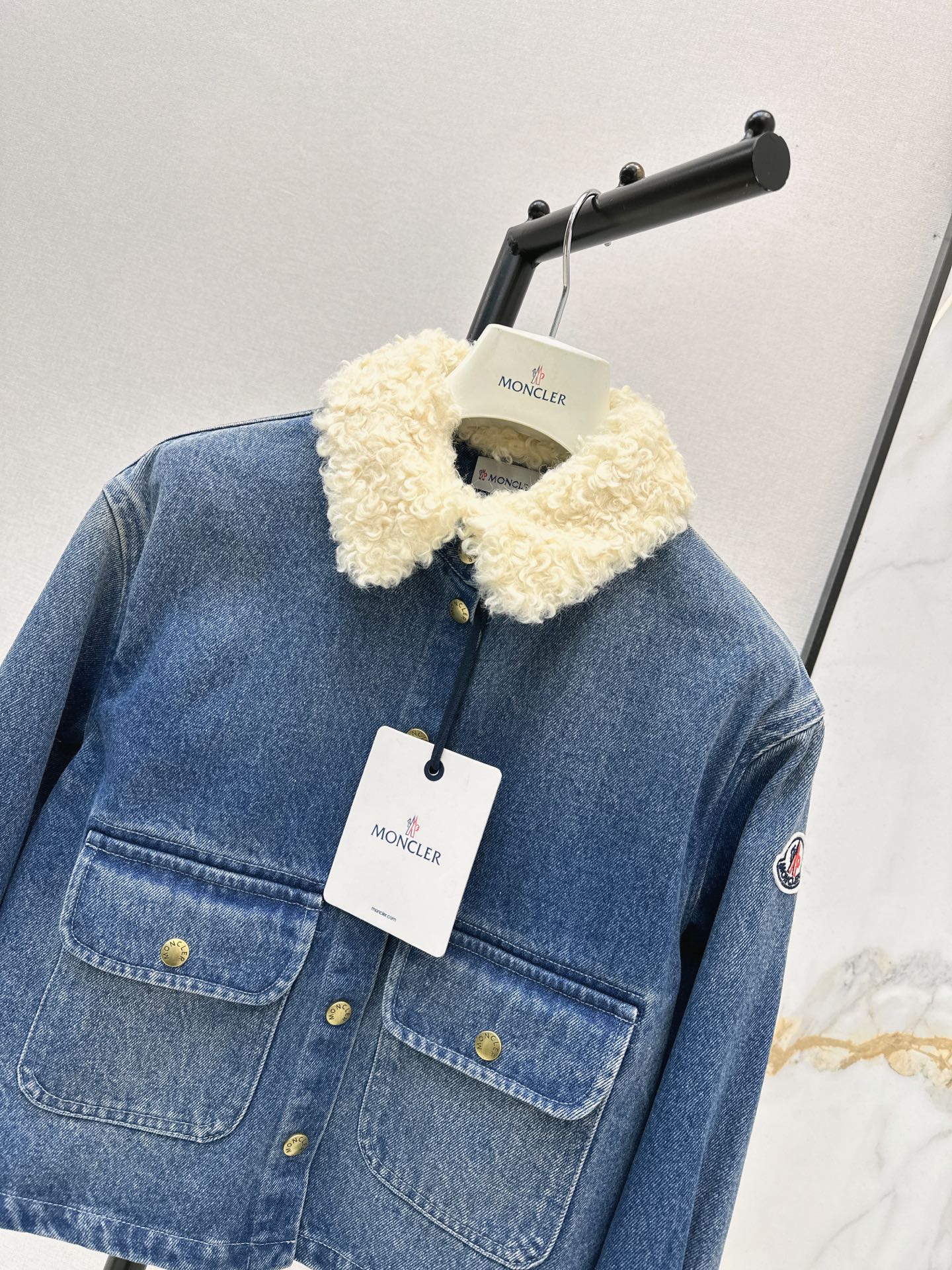Monc 26fw teedy neck denim jacket