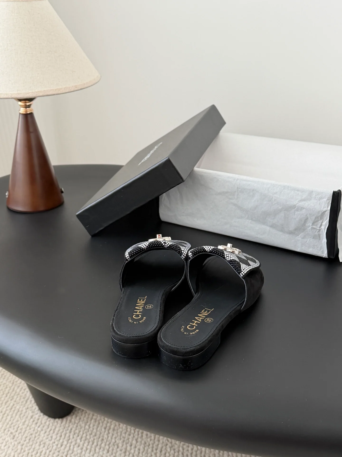 Chan 26ss rhinestone-embellished sandals