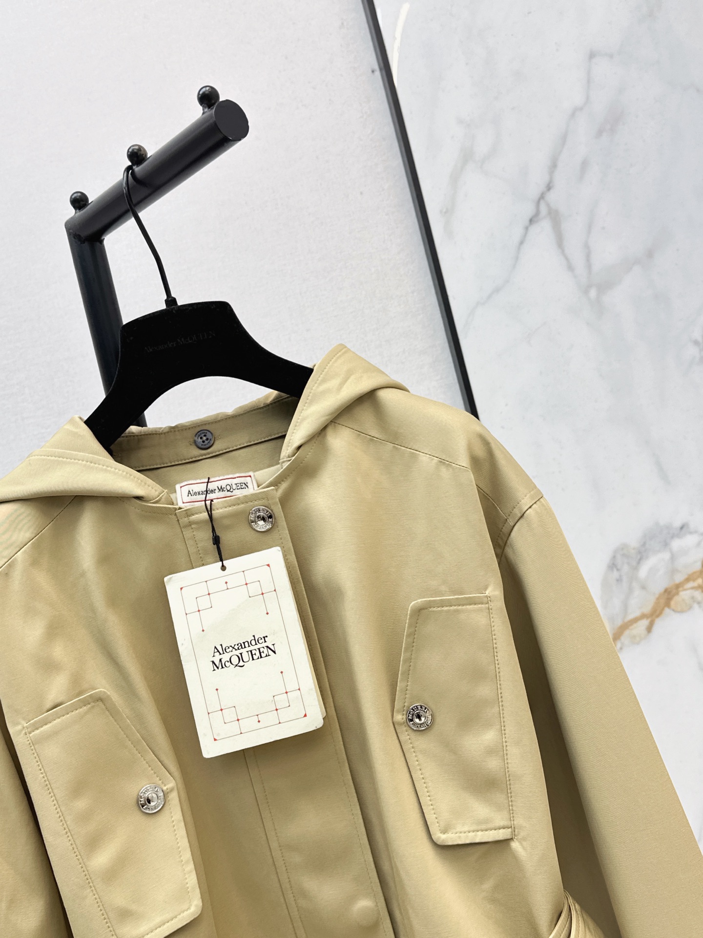 McQ 26fw hooded cropped trench coat