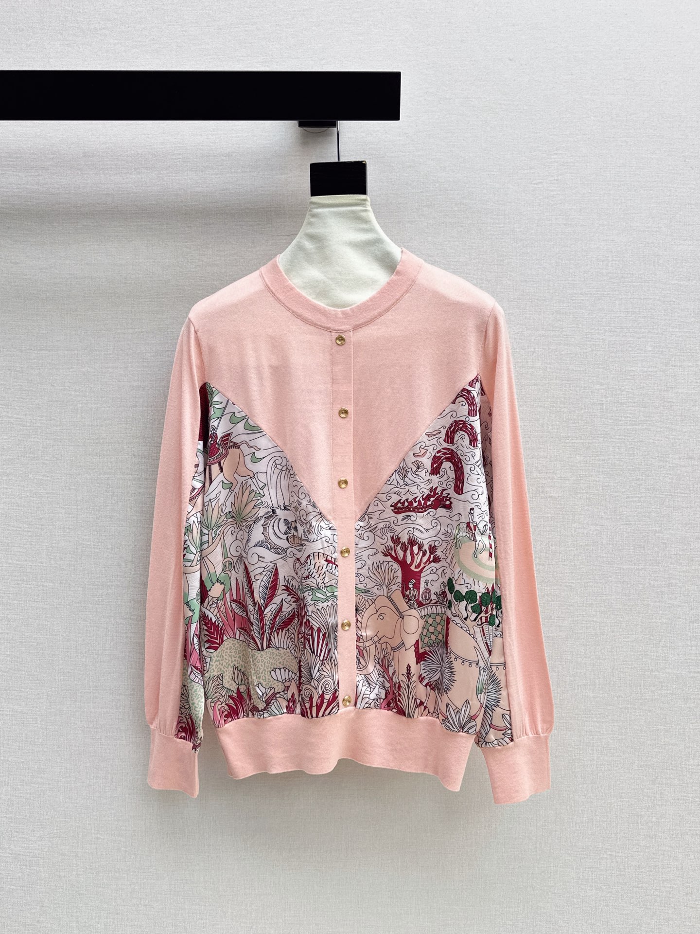 Her 26fw print knit cardigan