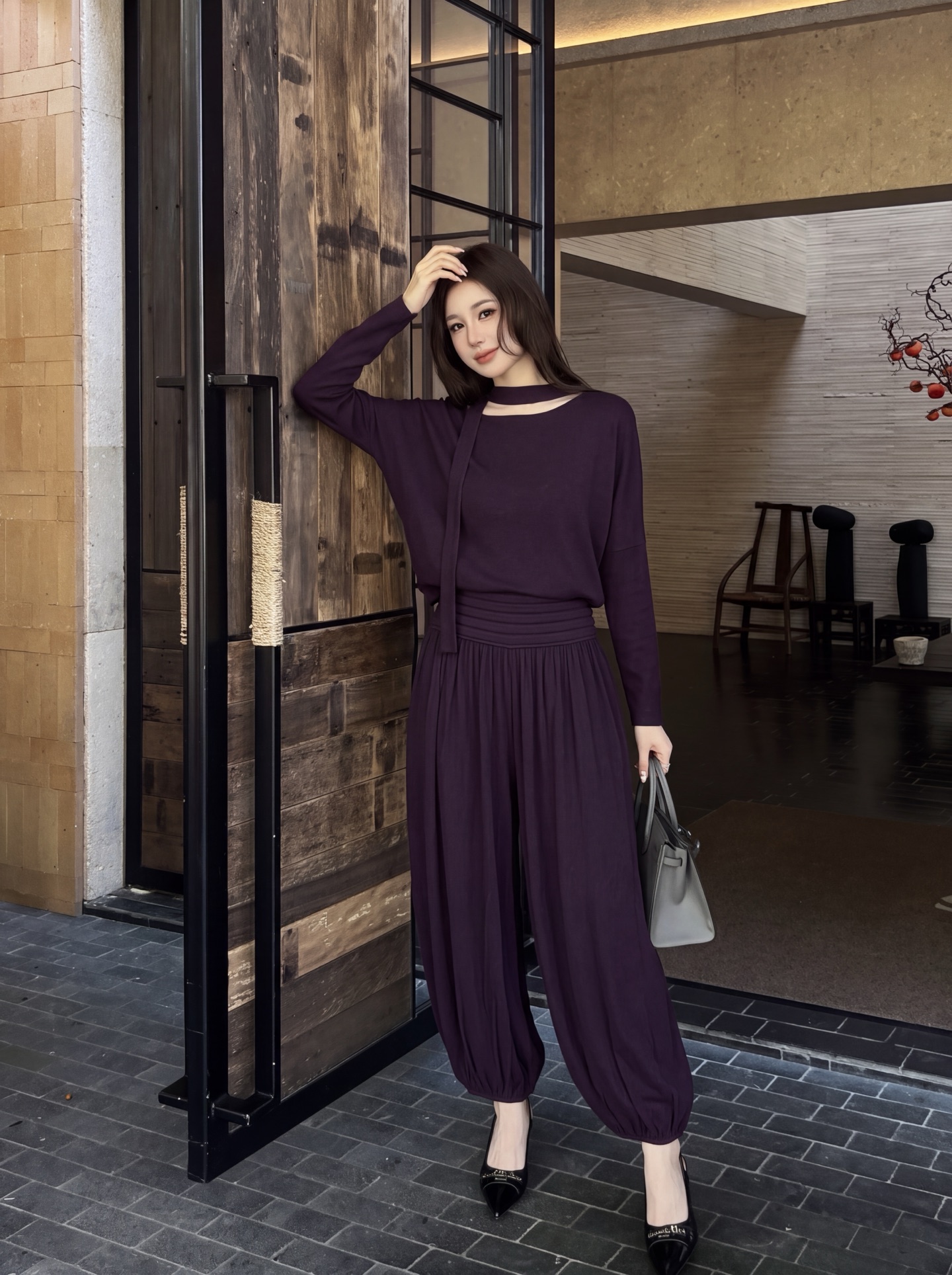 Row 26fw wool knitwear pants sets