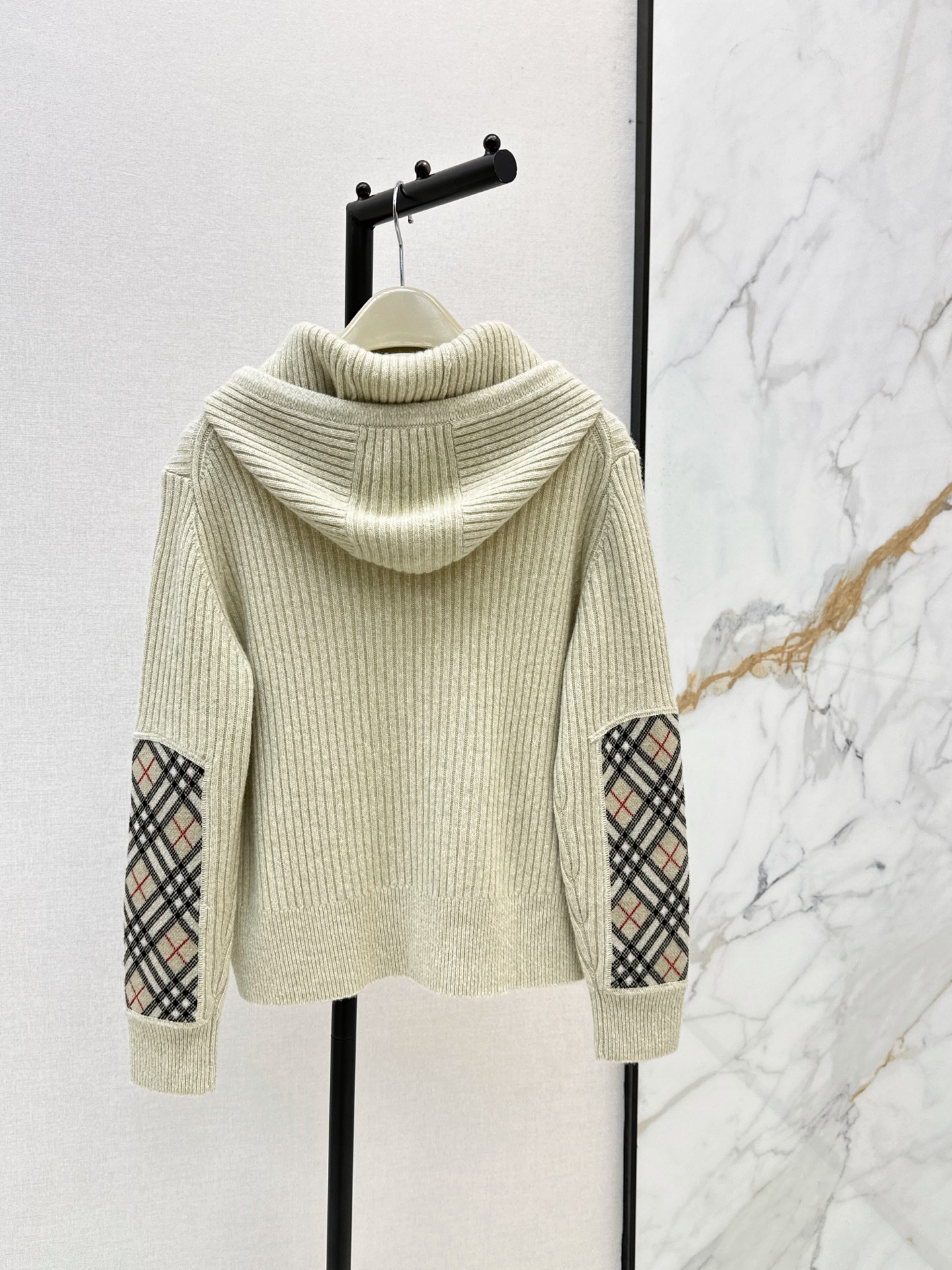 Bur 26fw hooded knit sweater
