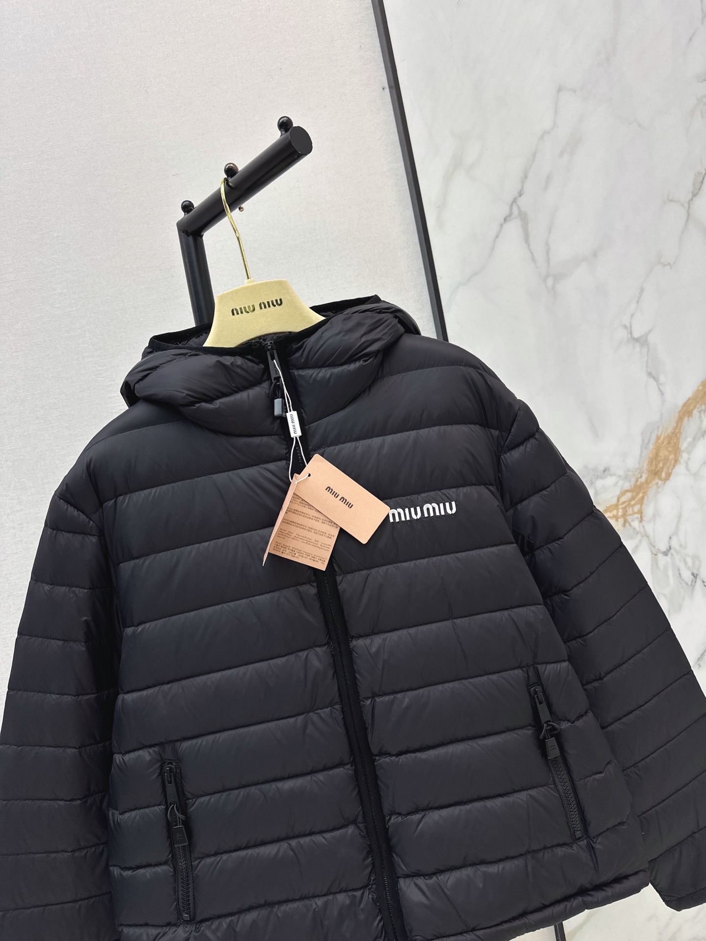 Miu 26fw hooded down jacket