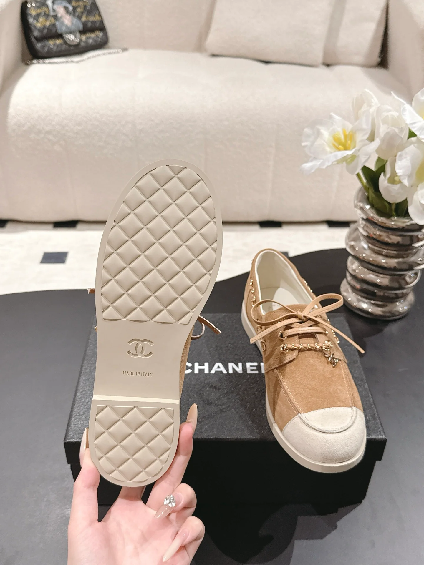 Chan 25fw suede loafers