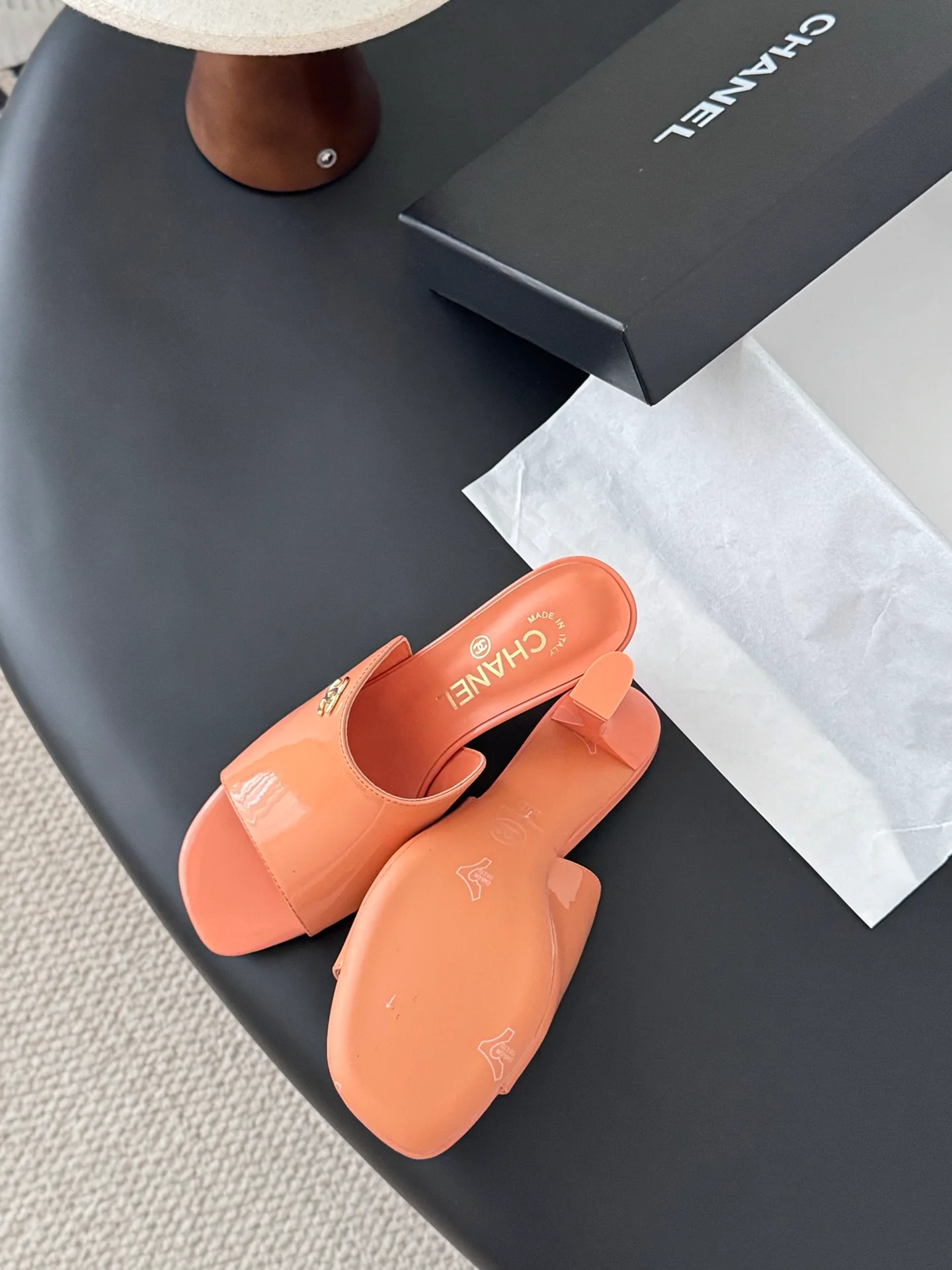 Chan 25fw kitten slides sandals