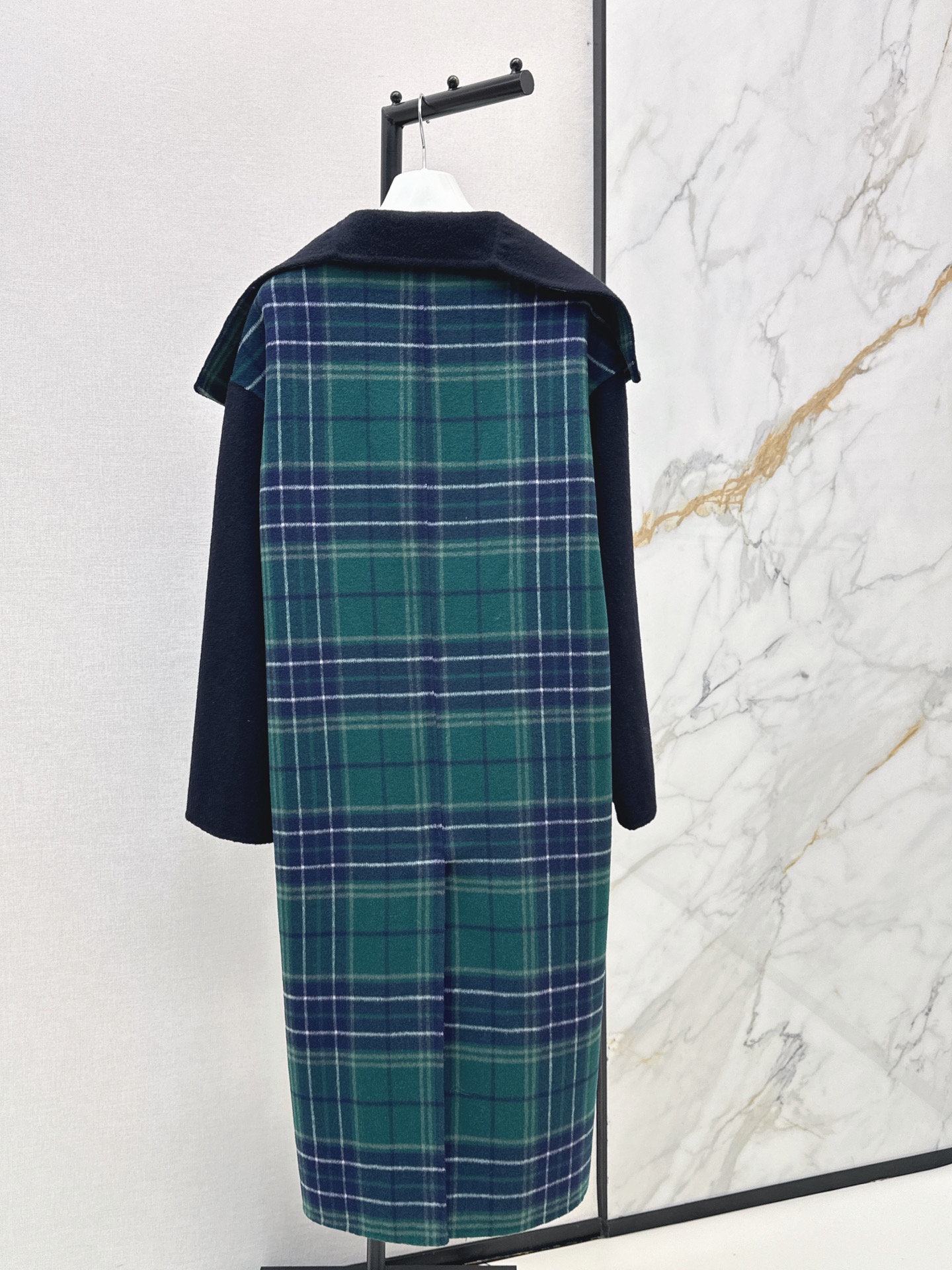 Loe 26fw check contract wool overcoats