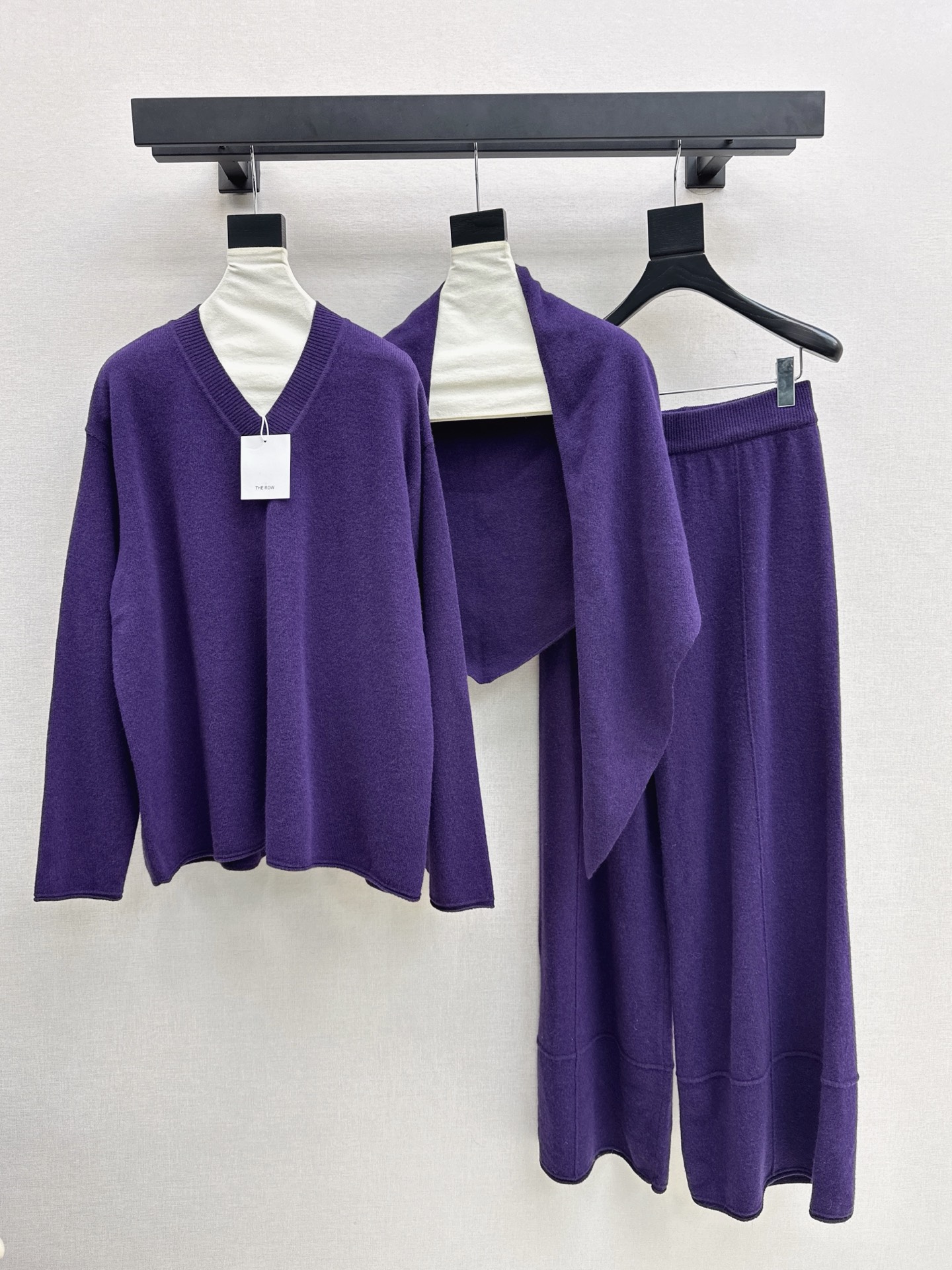 Row 26fw wool cape sweater pants sets