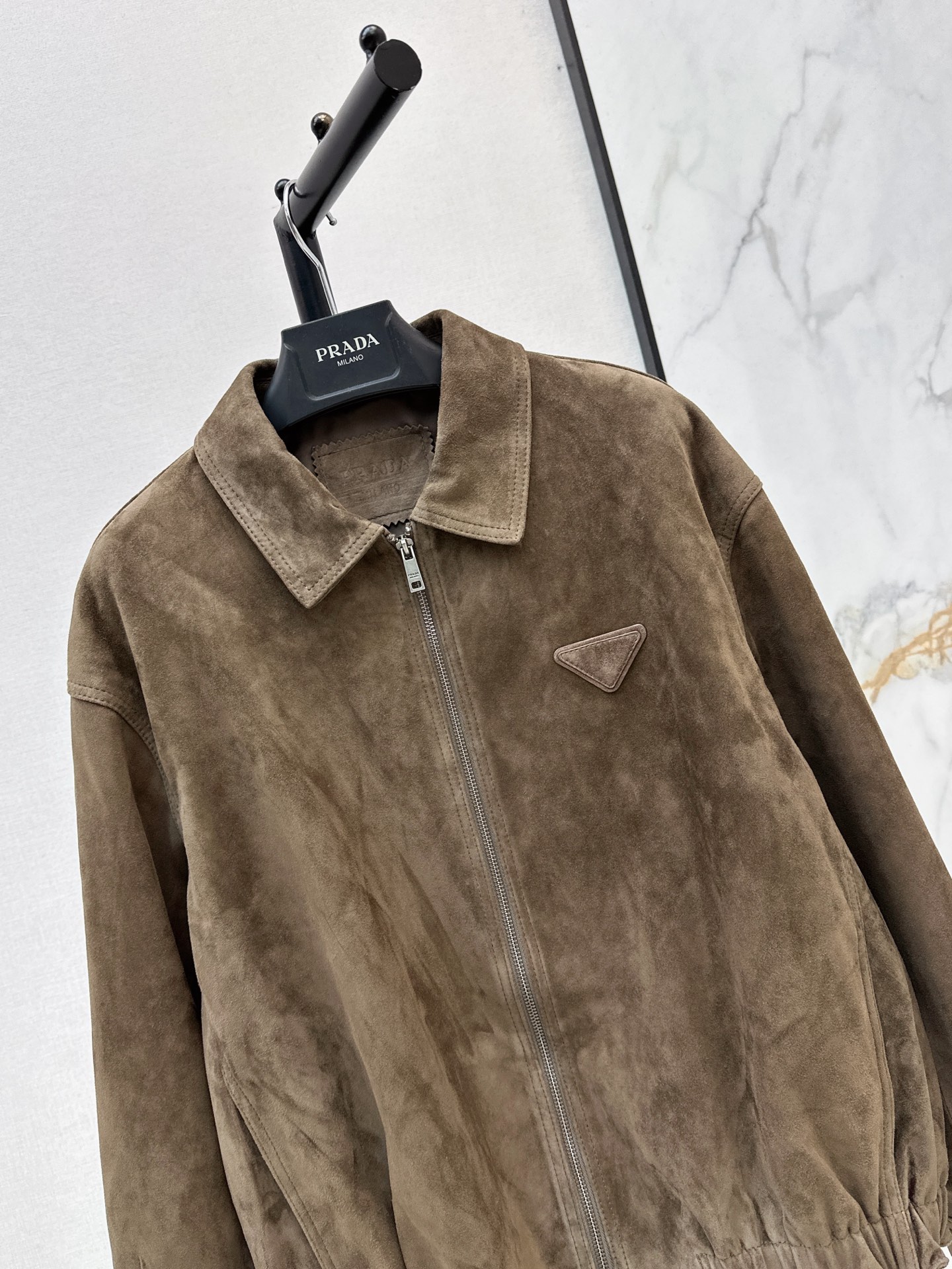 Pra 26fw suede leather jacket