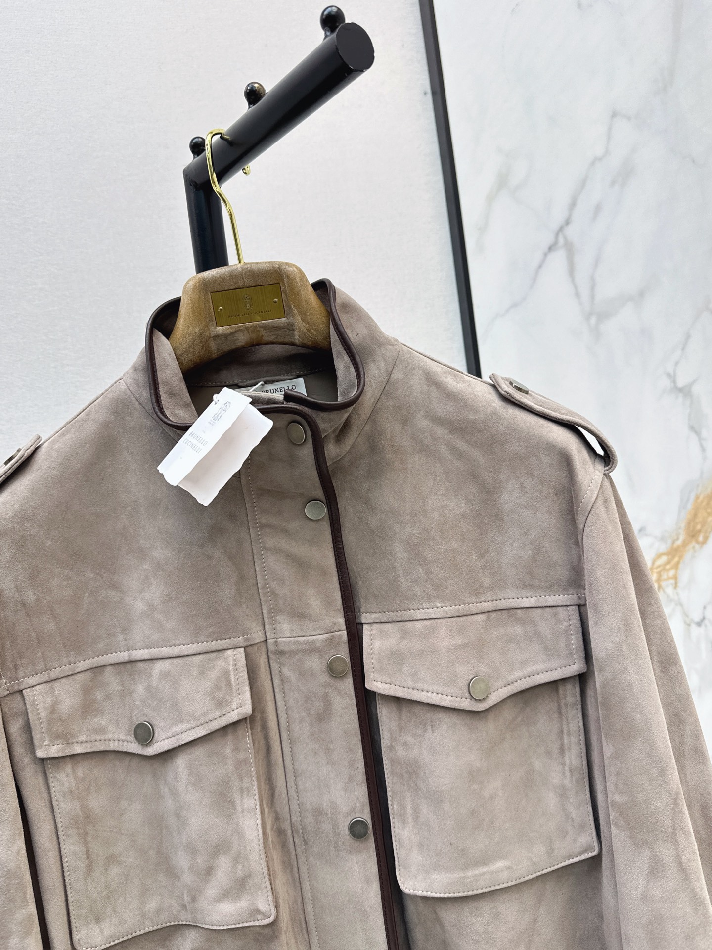 Brun 26fw suede fleece leather jacket