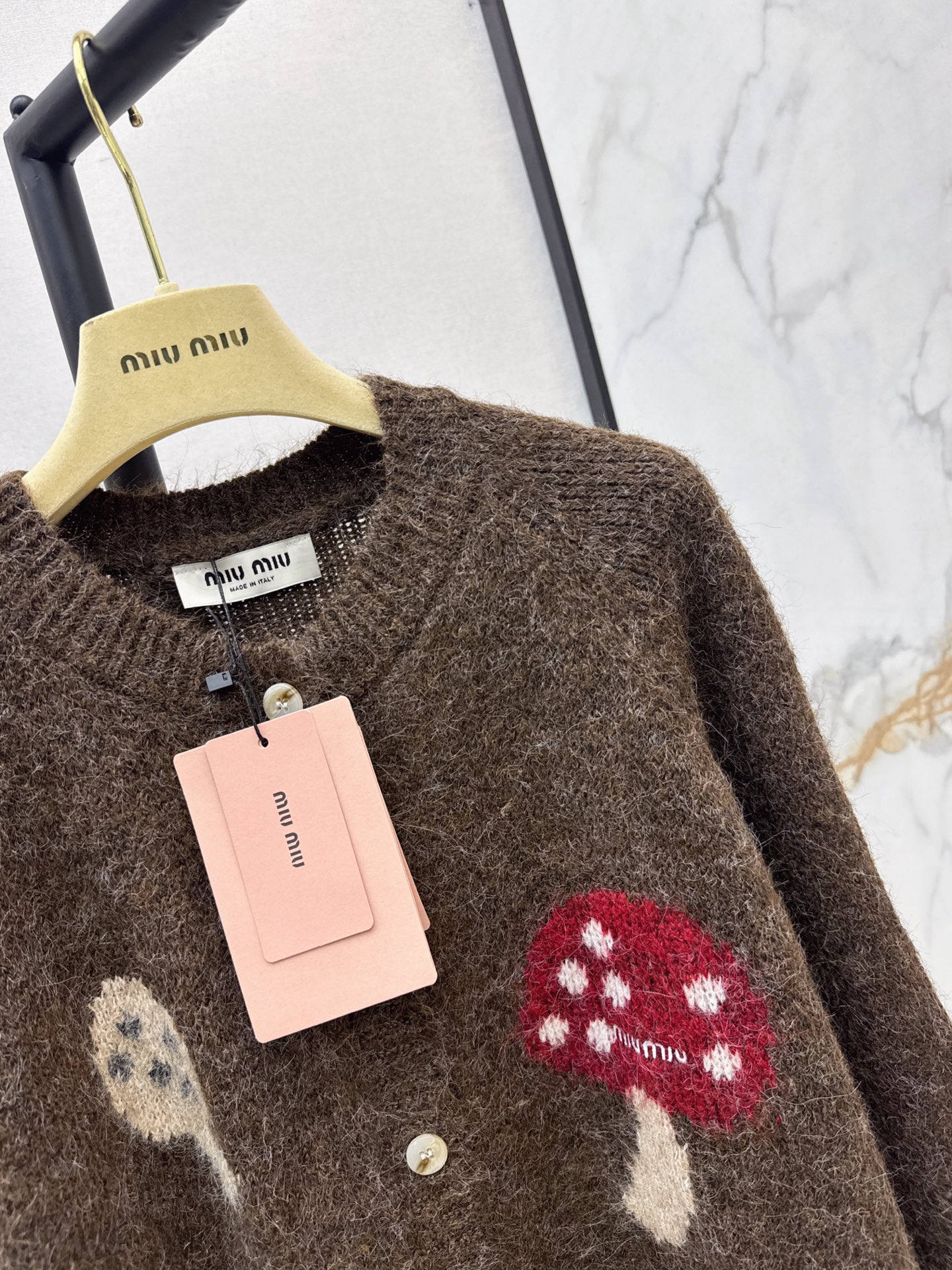 Miu 26fw jacquard knit cardigan
