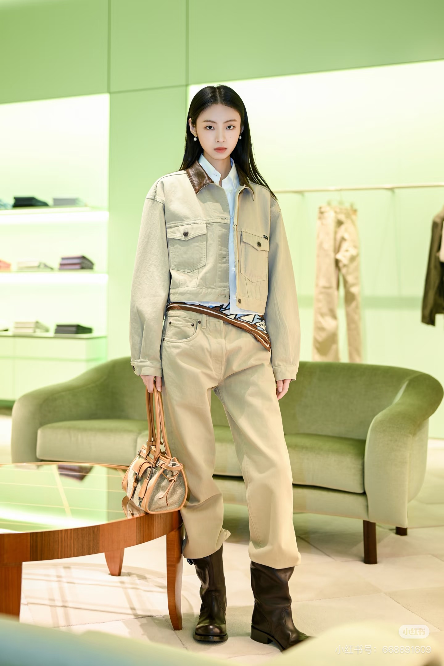 Pra 26fw cropped denim jacket