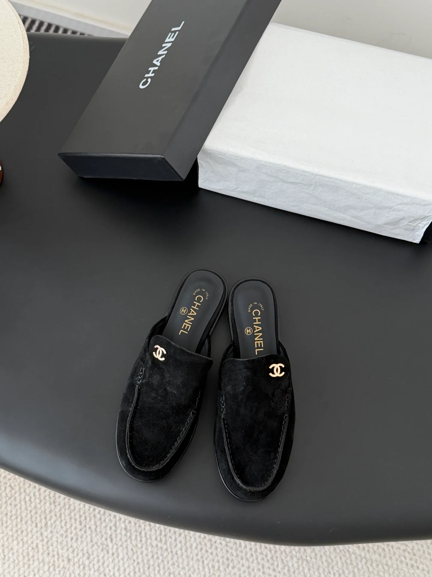 Chan 26ss slip-on loafer mules