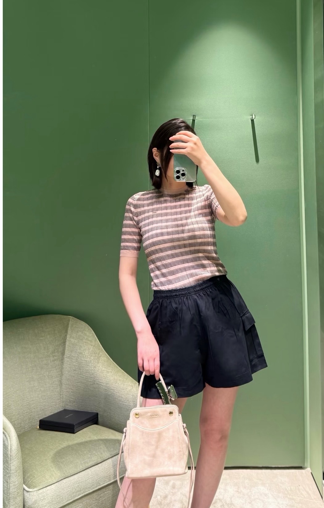 Pra 26fw stripe knit sweater
