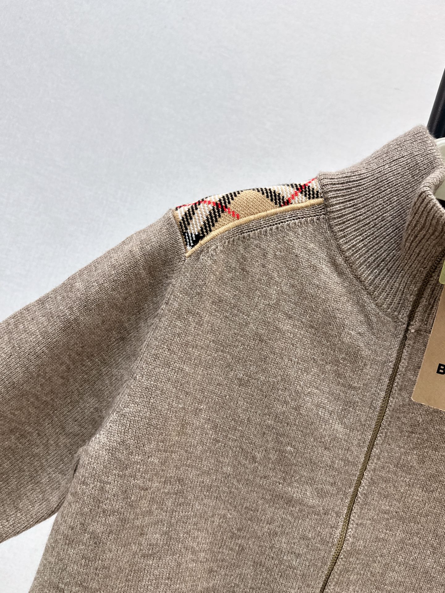 Burb 26fw check contract zipper jacket