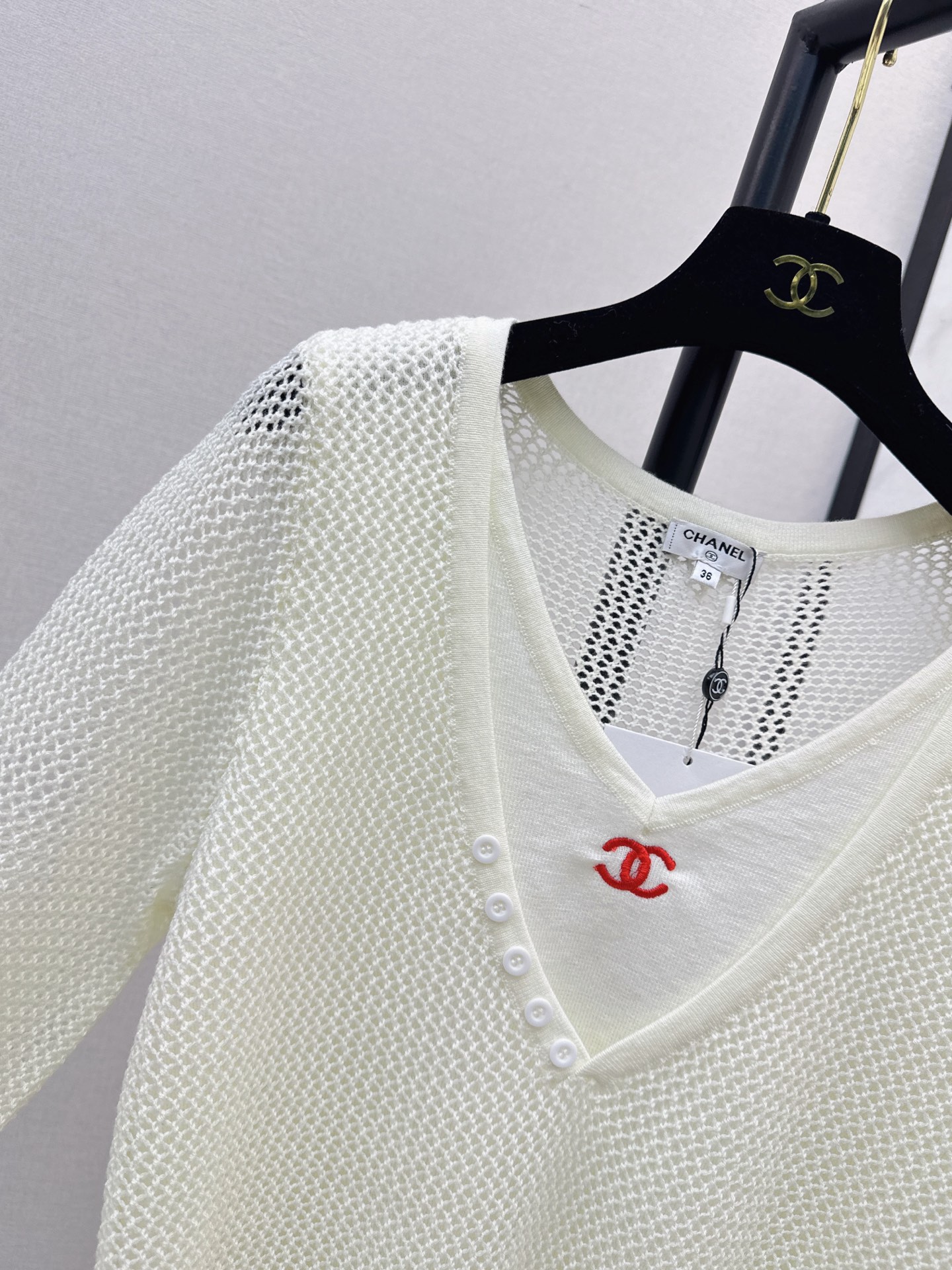 Chan 26fw 2in1 hollow knitwear