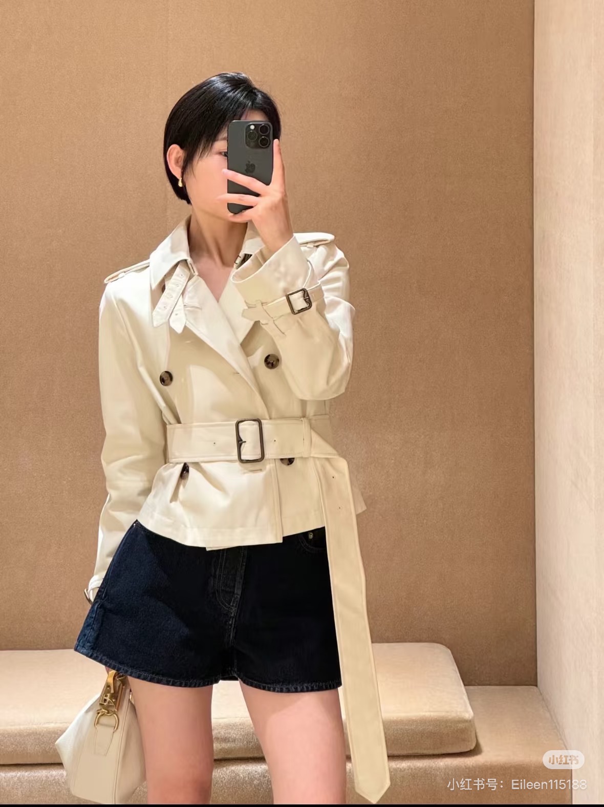 Bur 26fw cropped trench coats