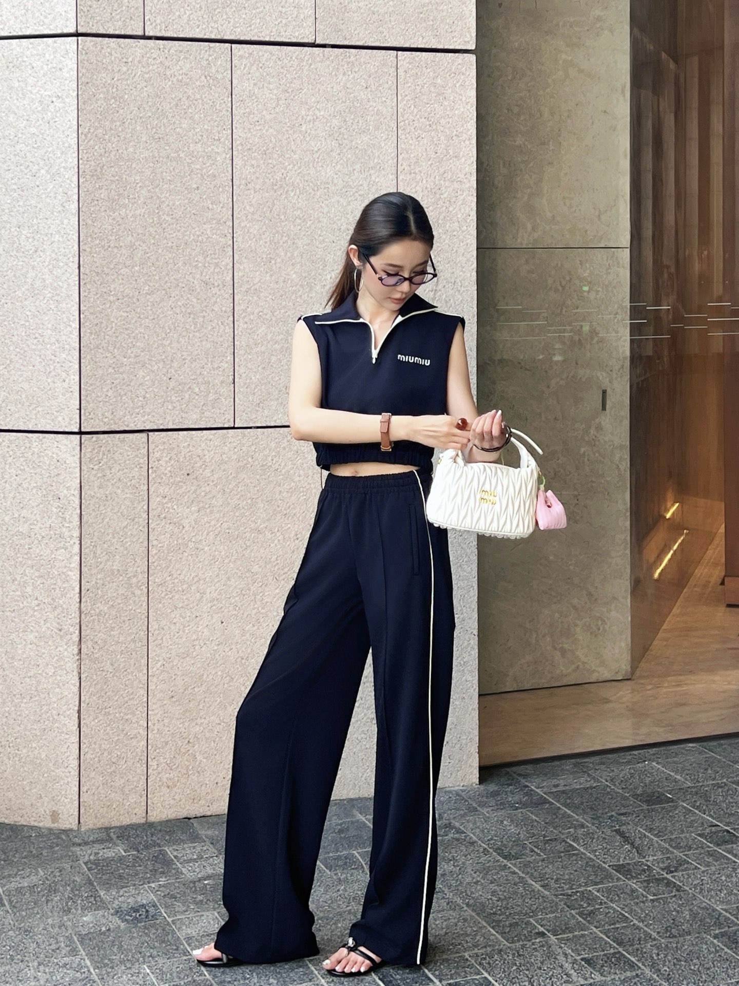 Miu 26ss cropped vest apnts sets