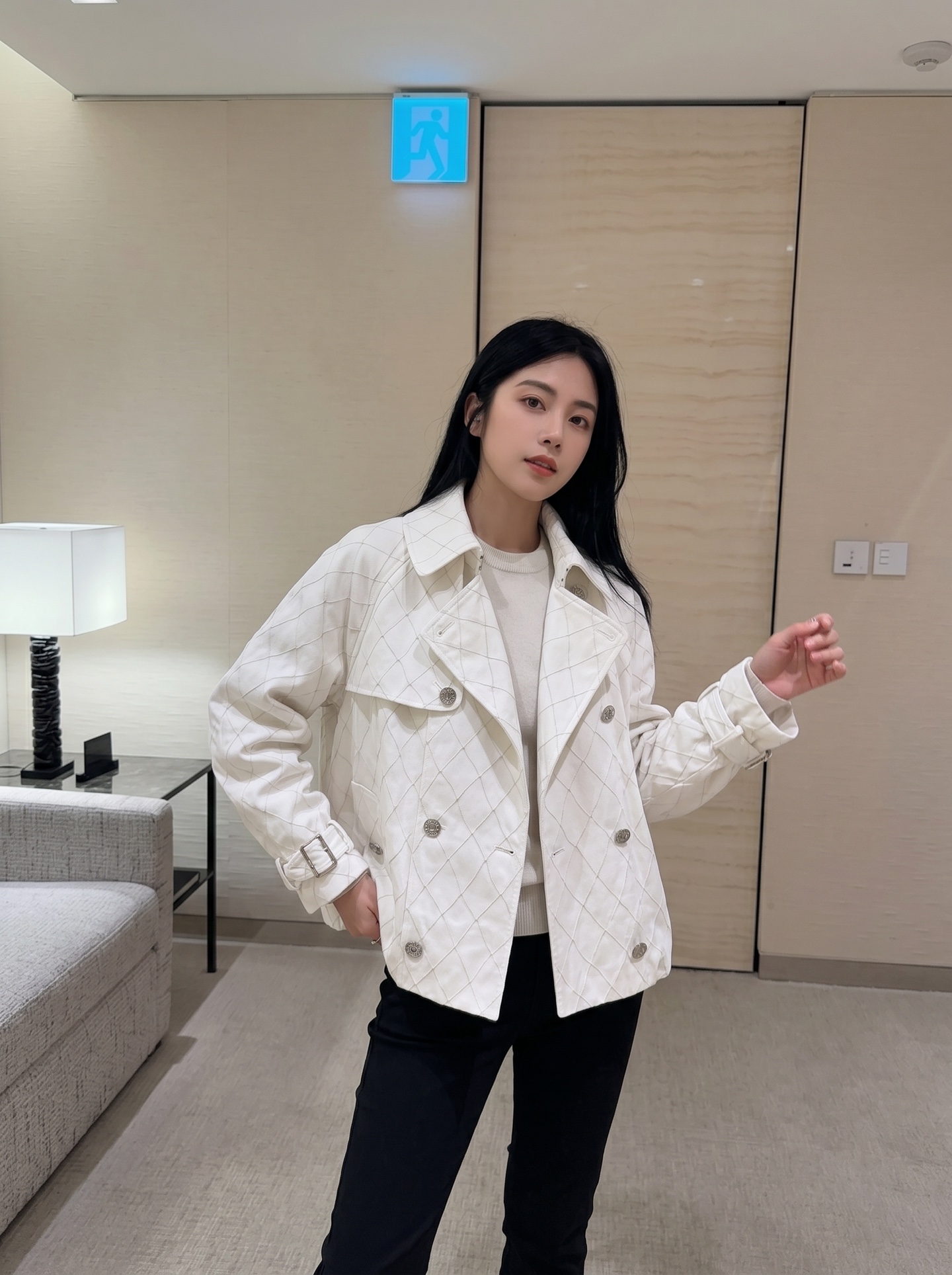 Chan 26fw cropped denim trench coats