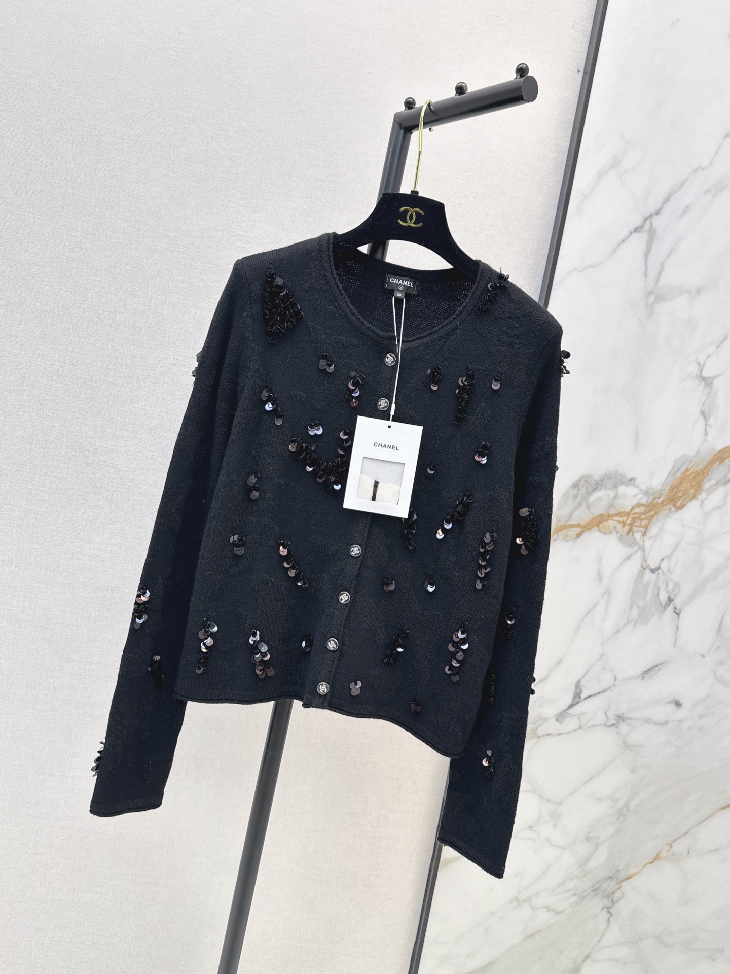 Chan 26fw sequin knit cardigan
