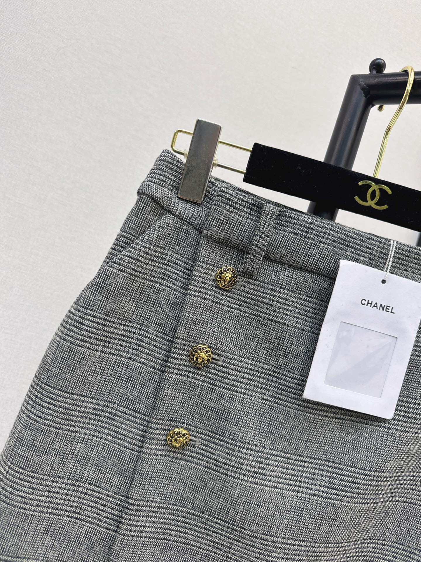 Chan 26fw houndstooth A-line skirt