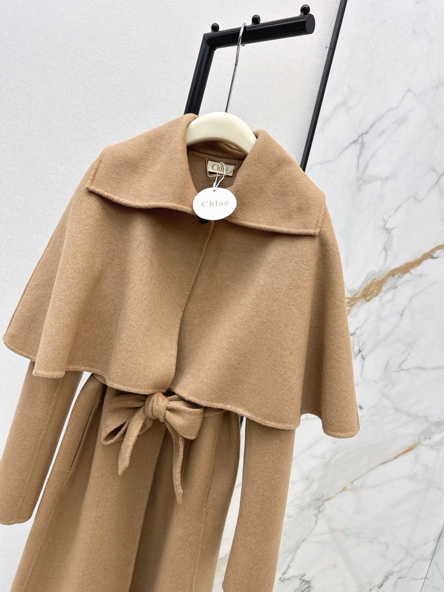 Chol 26fw detachable woolen cape overcoats