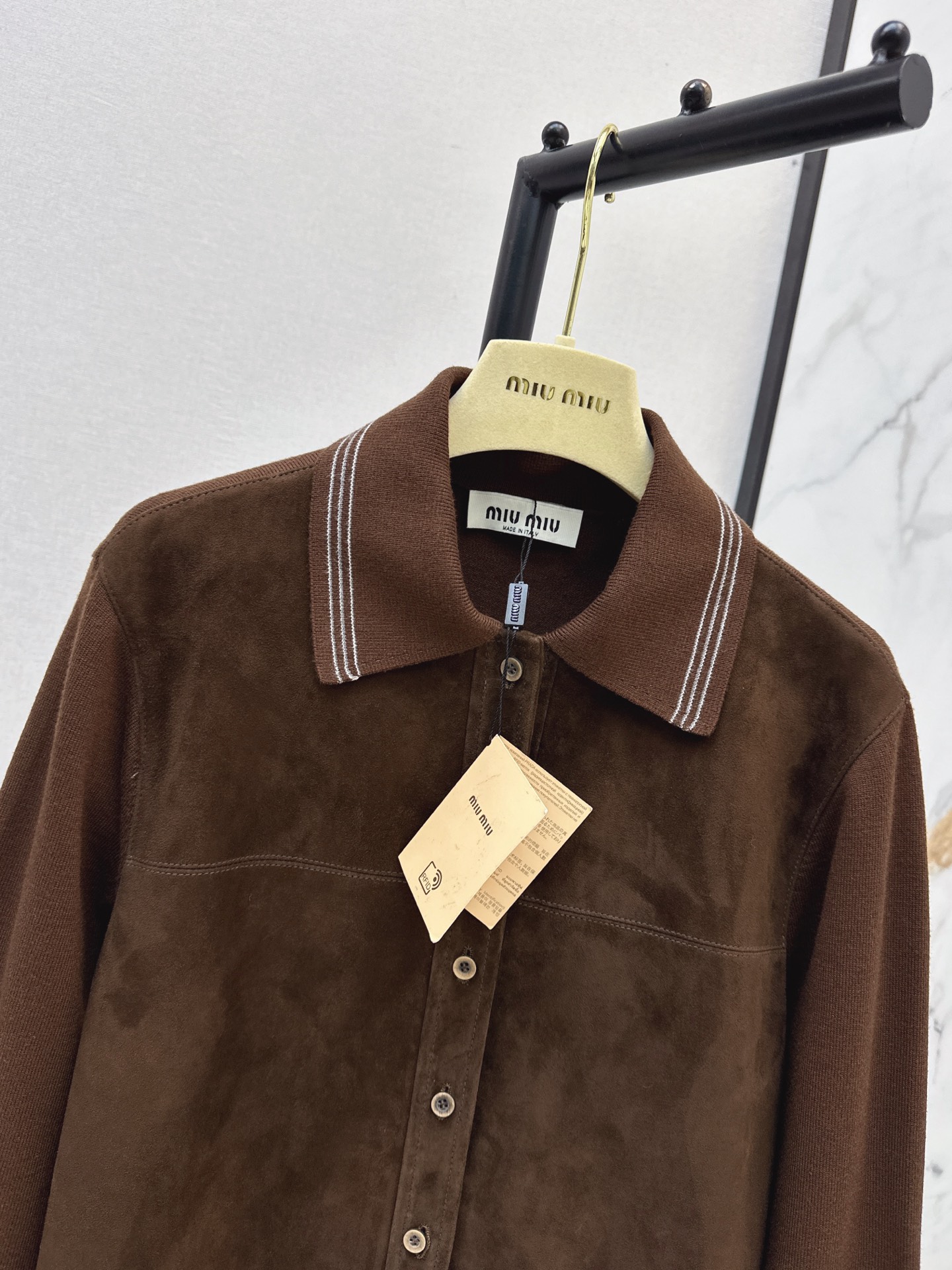 Miu 26fw suede fleece jacket