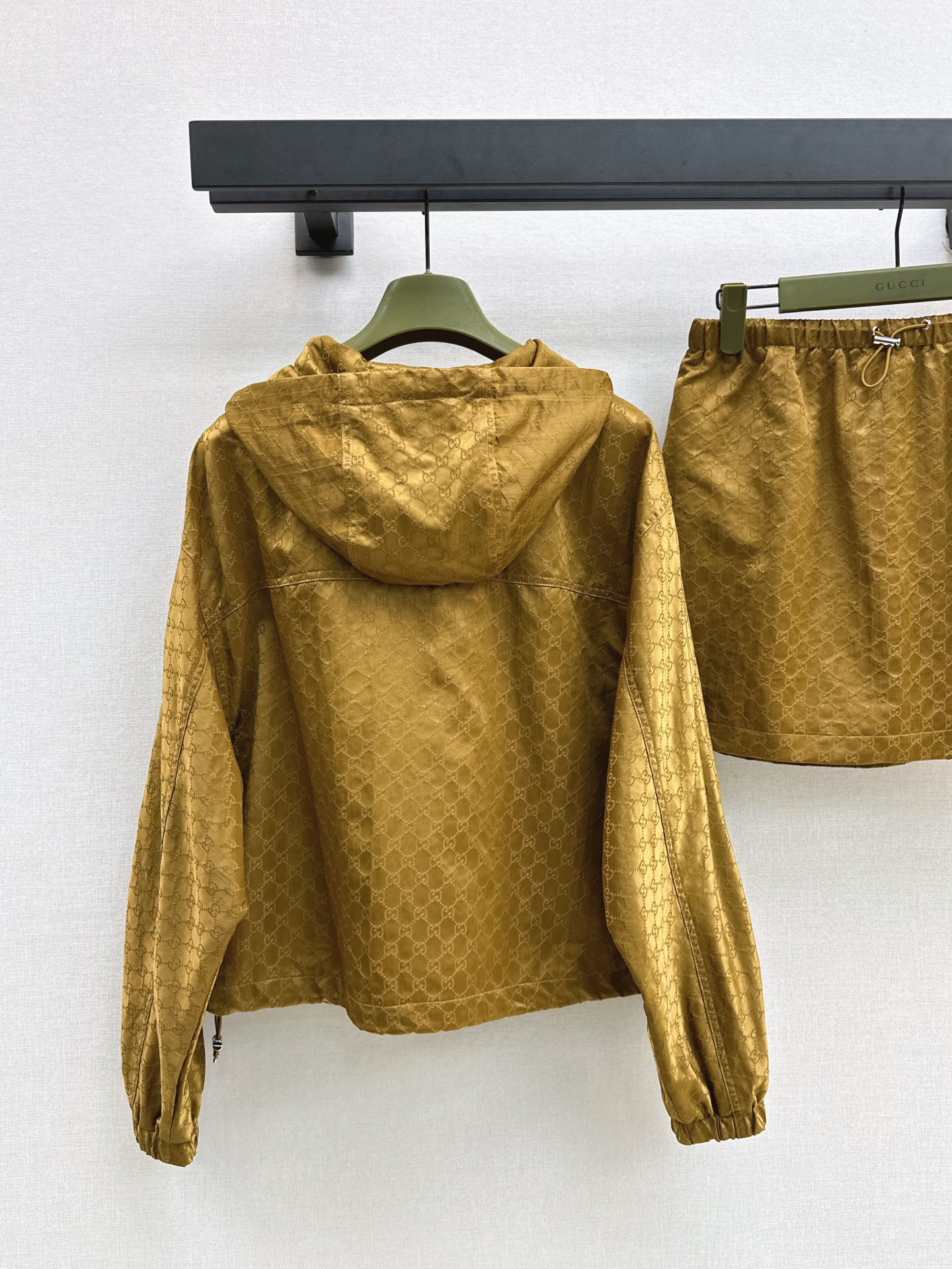 Guc 26fw jacquard hooded jacket skirt sets