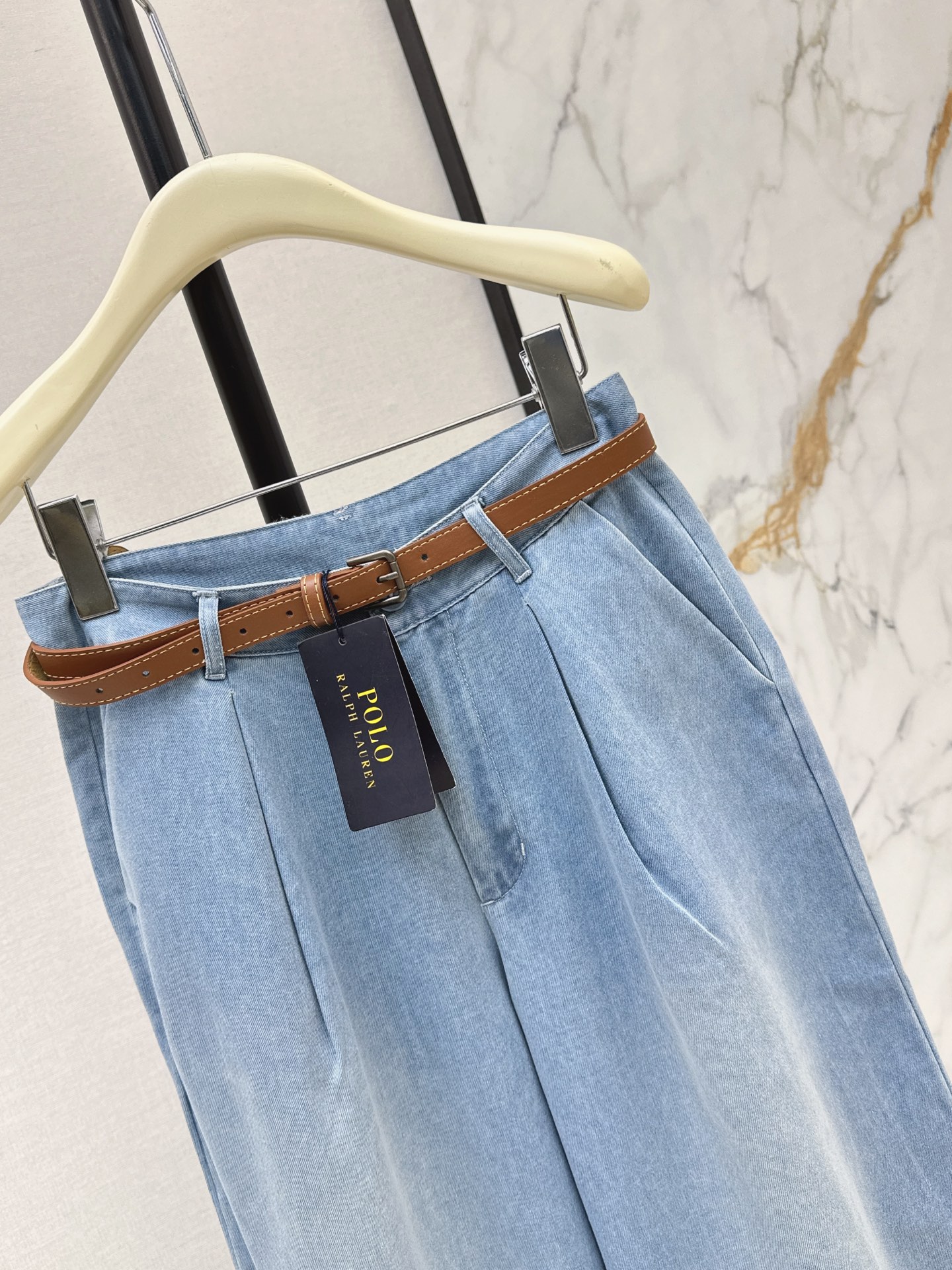 Ralp 26fw wide-leg belted jeans
