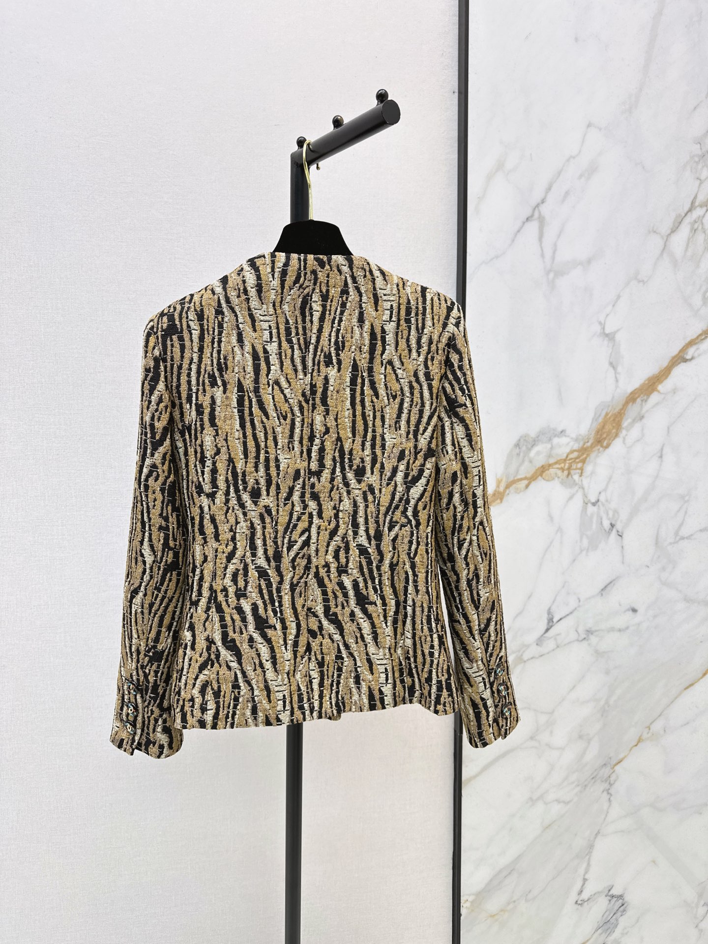 Chan 26fw leapard jacquard woven jacket