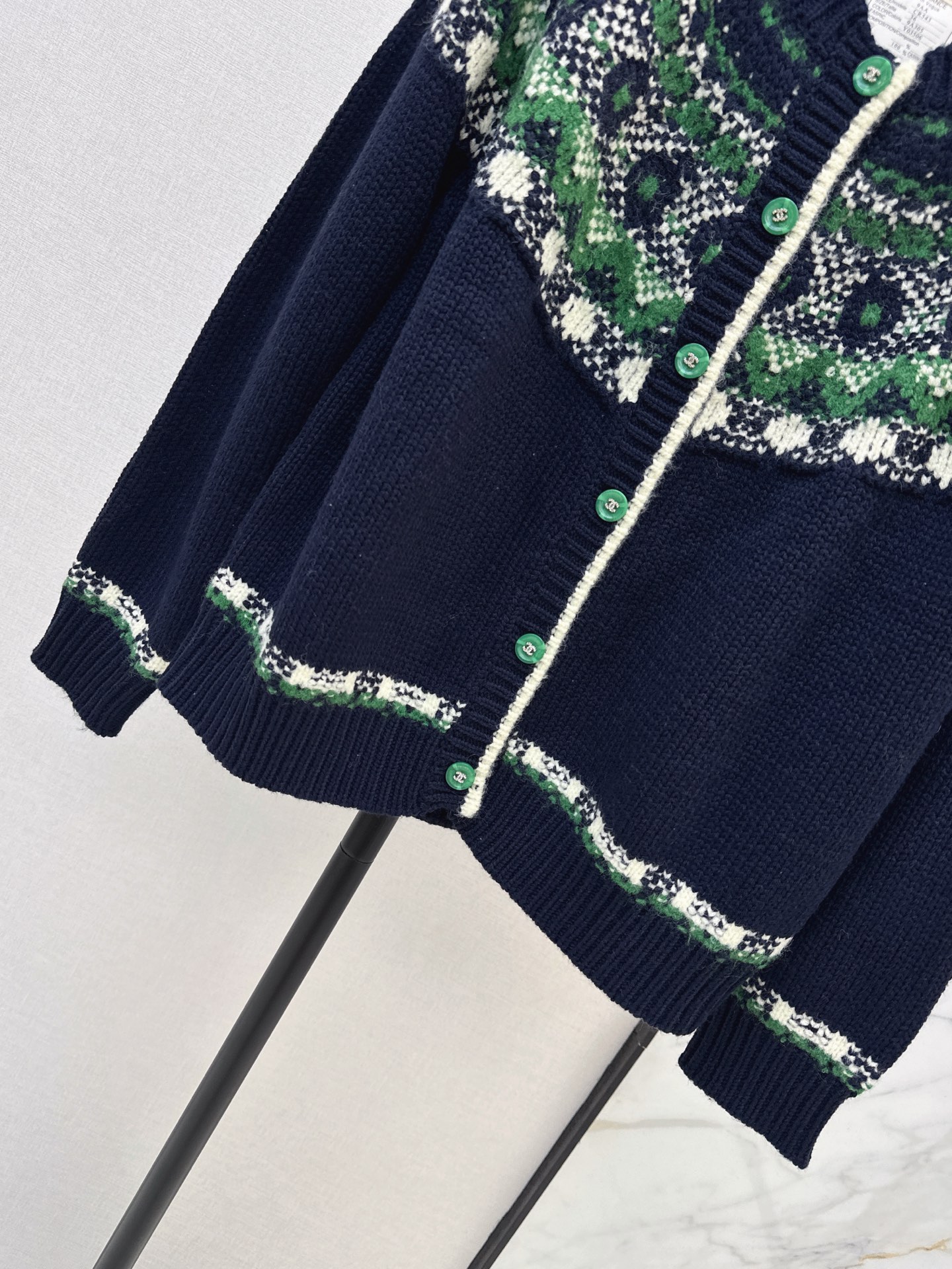 Chan 26fw fair isle knit cardigan
