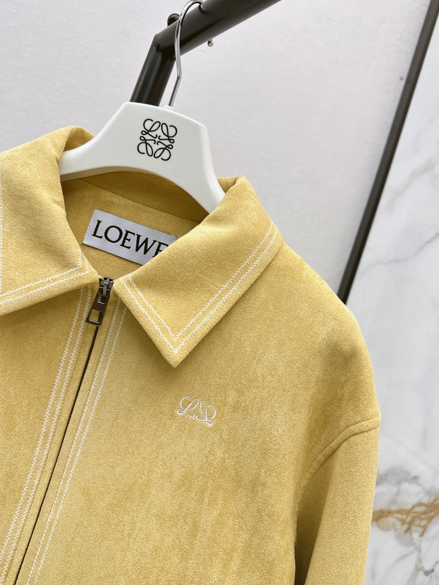 Loe 26fw suede-fleece jacket