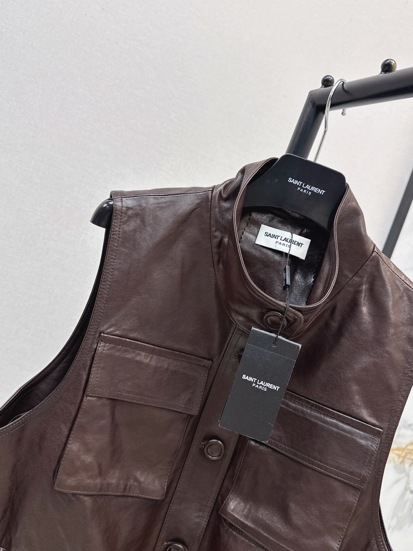Sain 26fw leather vest jacket