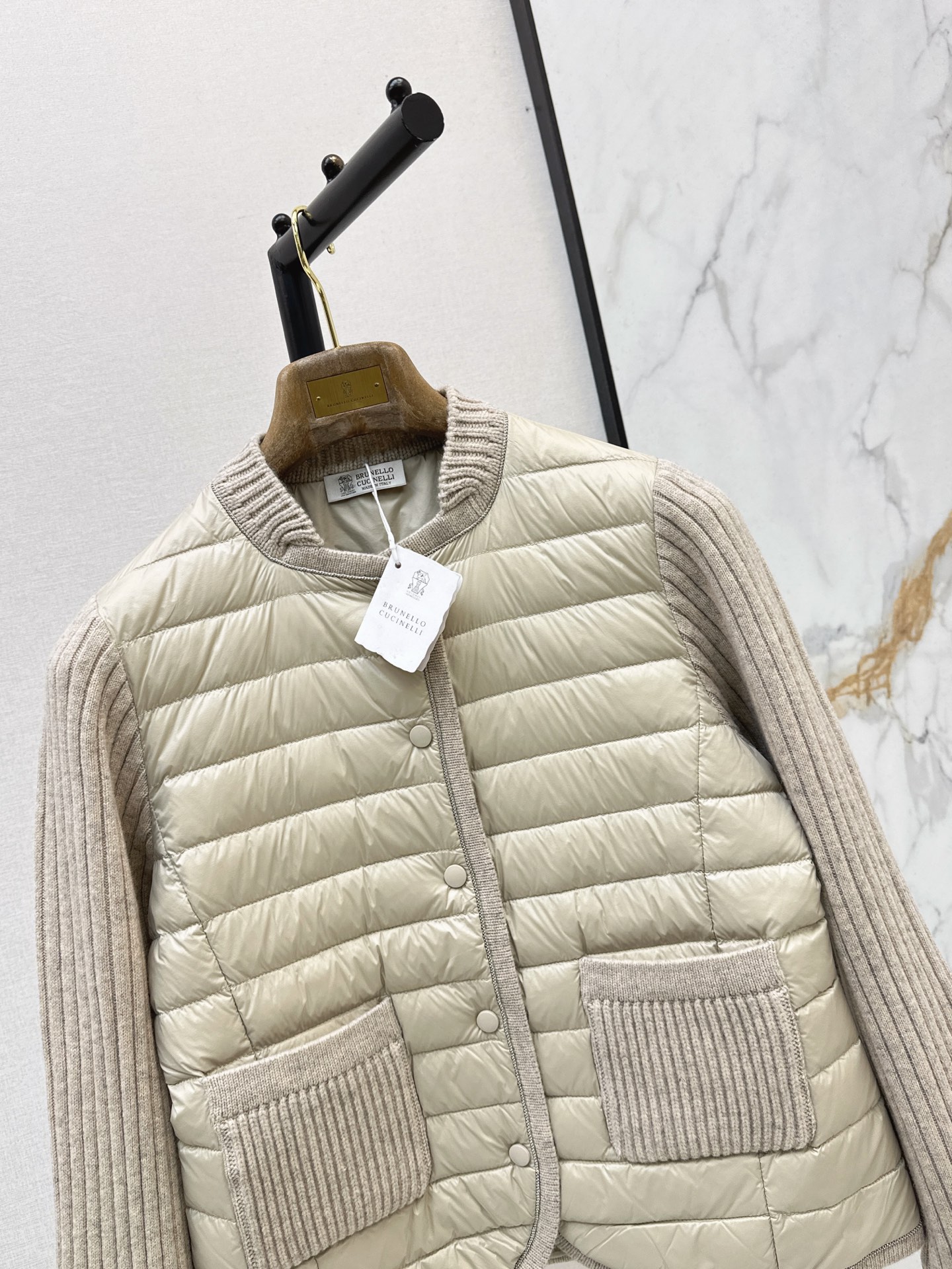 Brun 26fw wool knit contract down jacket