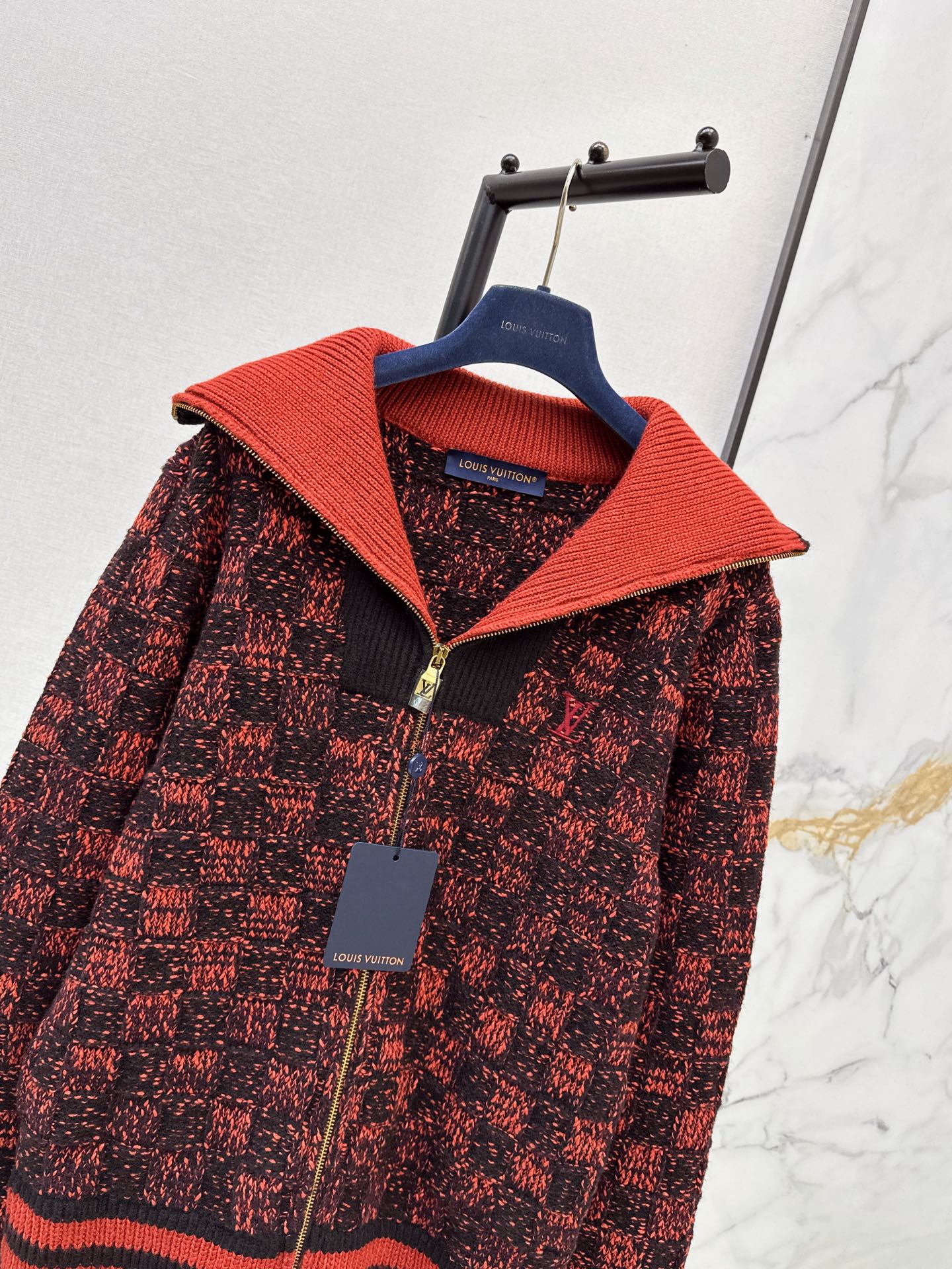 Loui 26fw jacquard zipper sweater