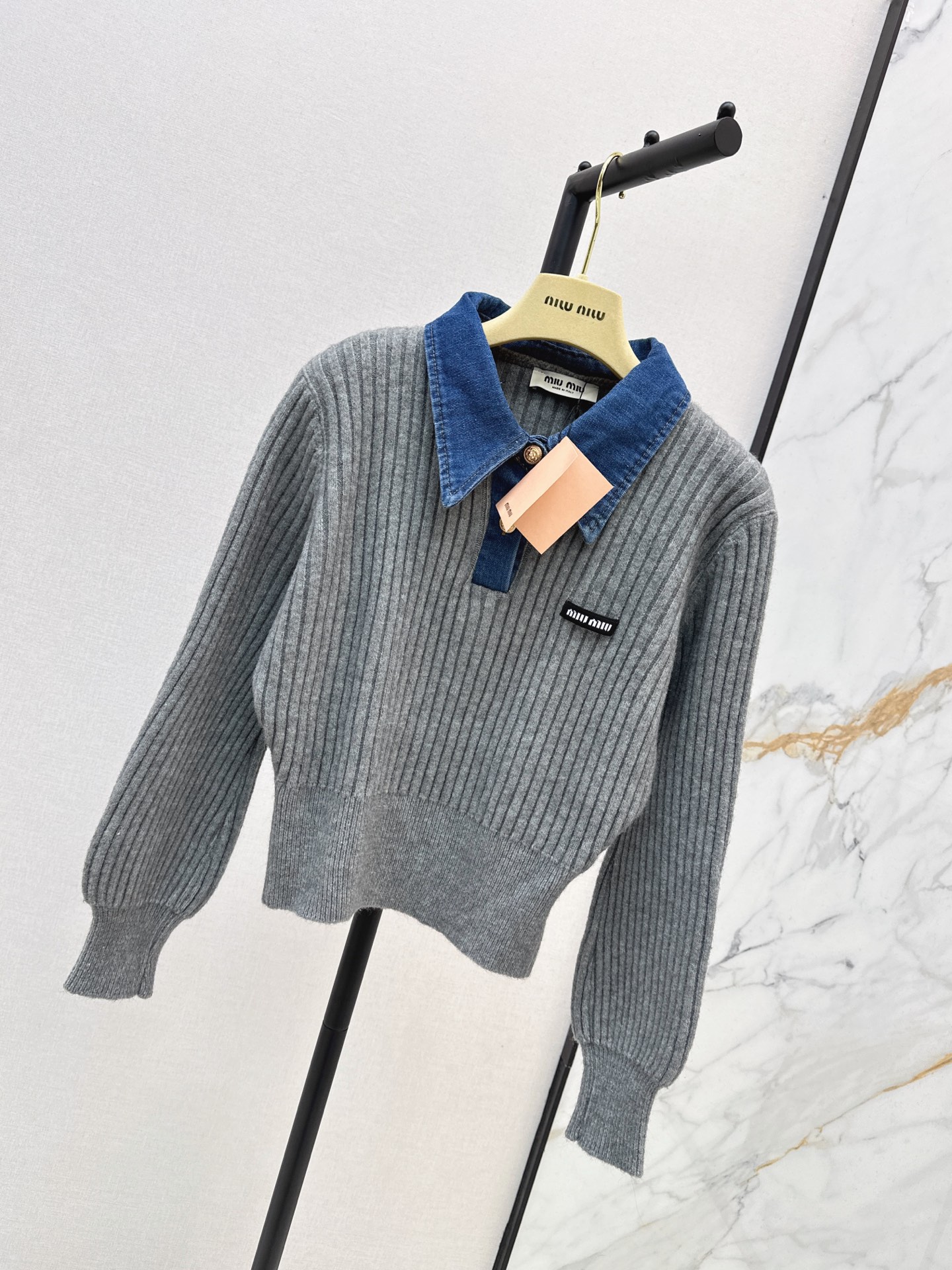 Miu 26fw 2in1 knit sweater