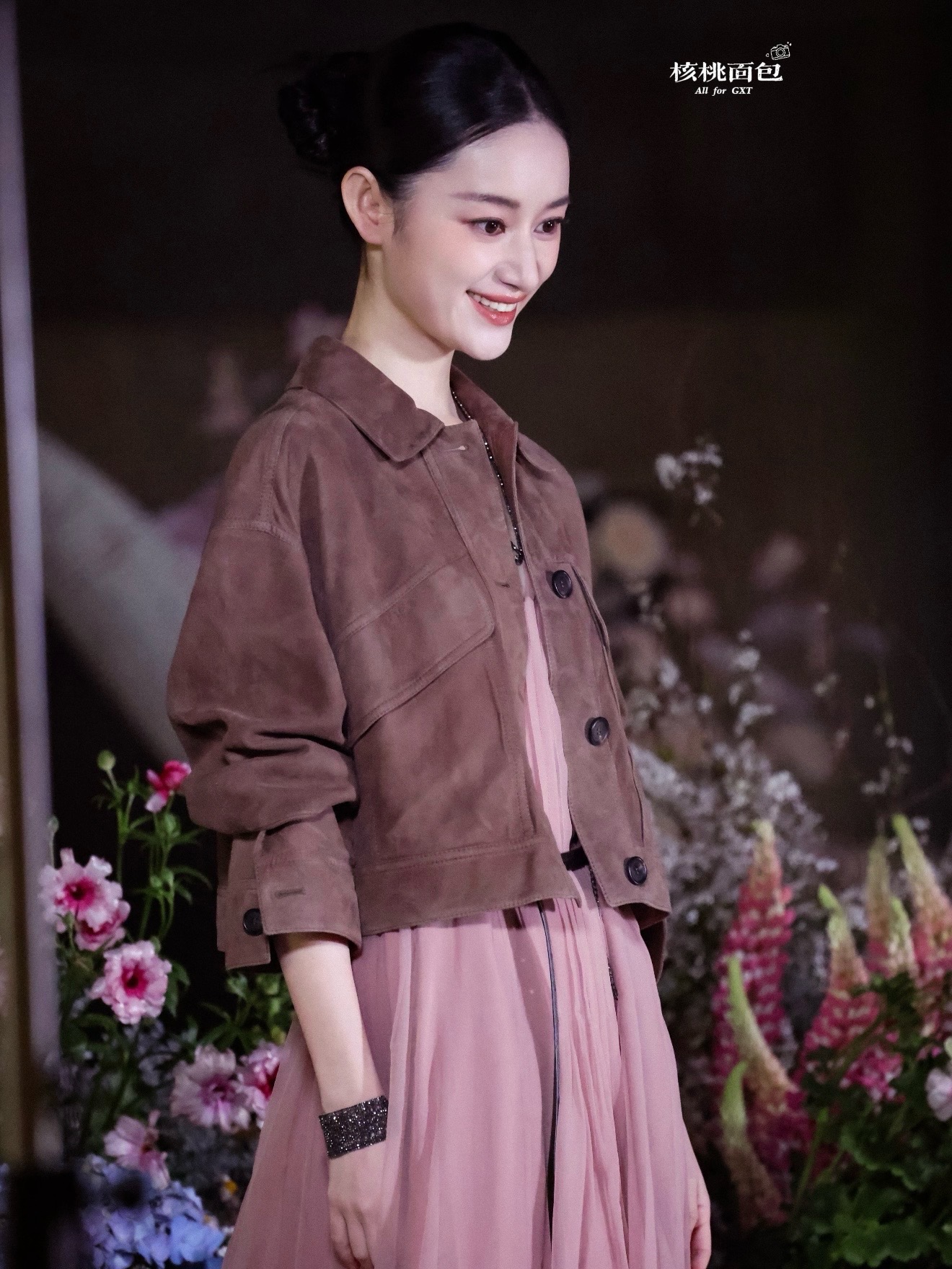 Brun 26fw suede fleece cropped leather jacket