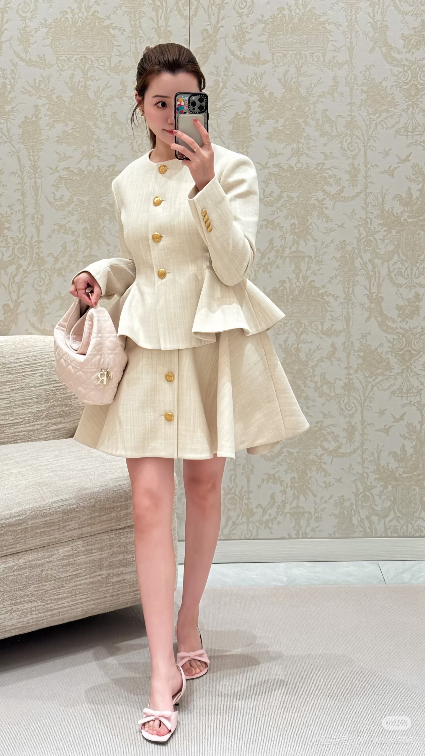 CD 26fw collarless peplum jacket