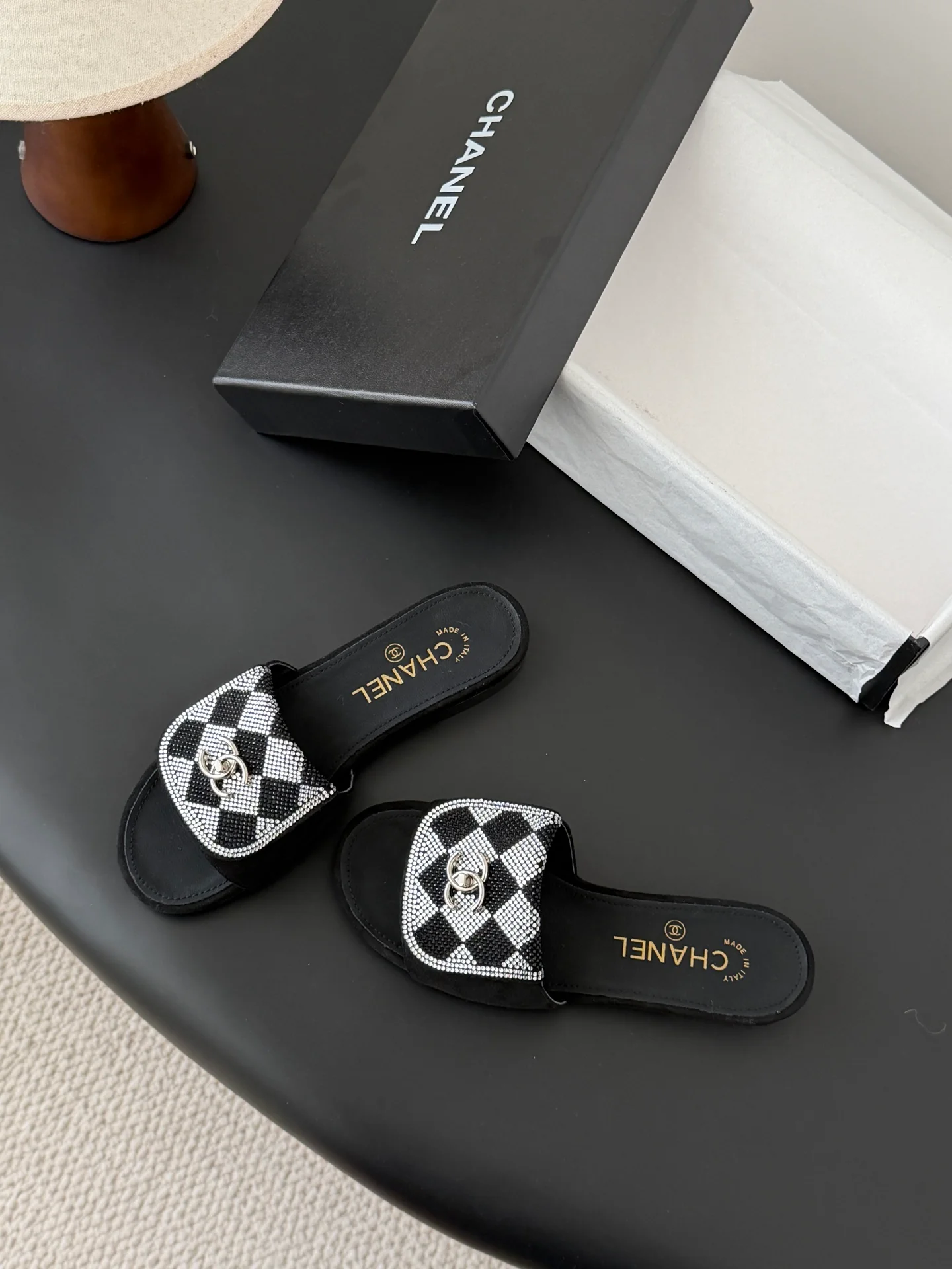 Chan 26ss rhinestone-embellished sandals
