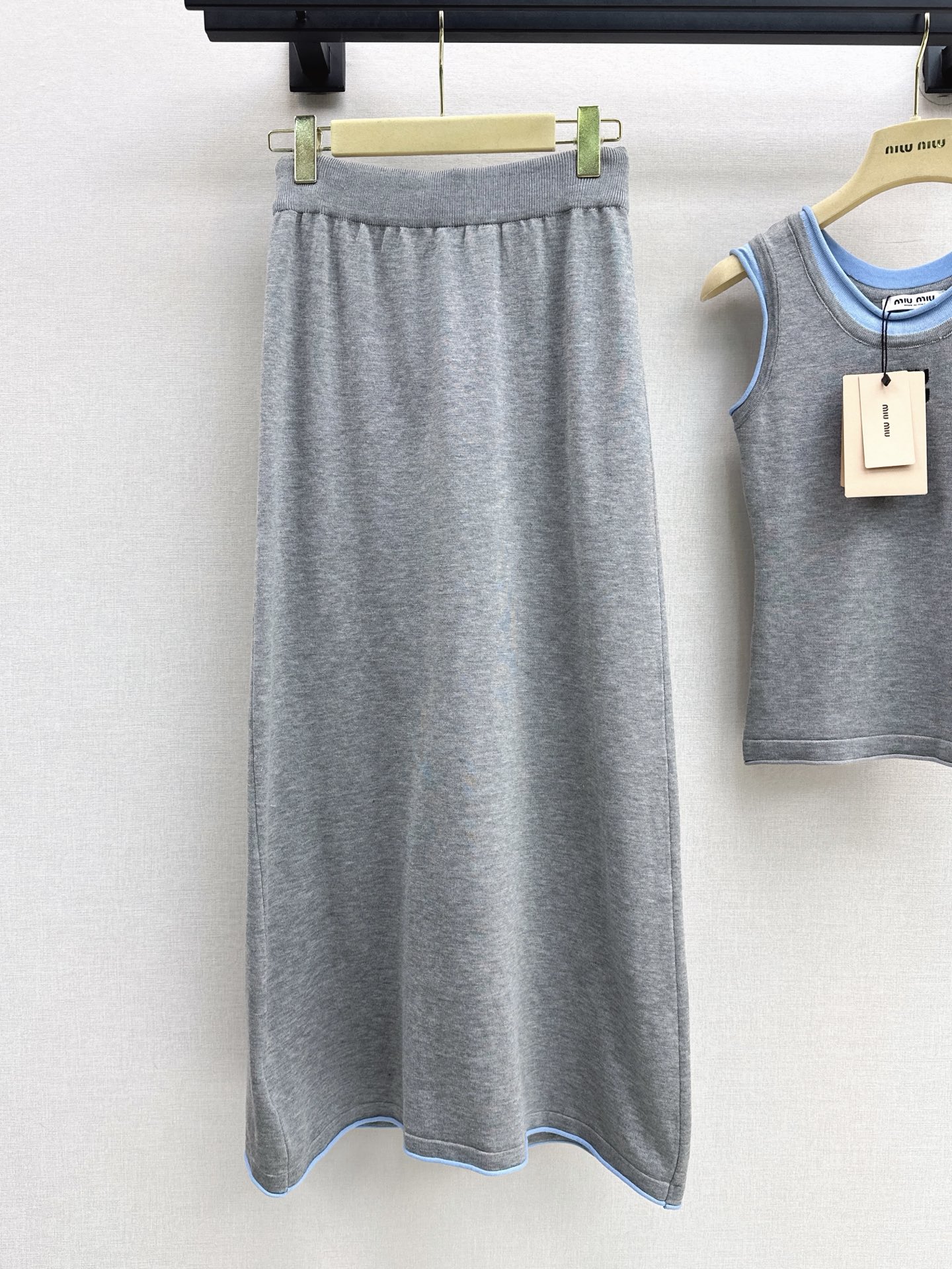Miu 26fw knit vest skirt sets