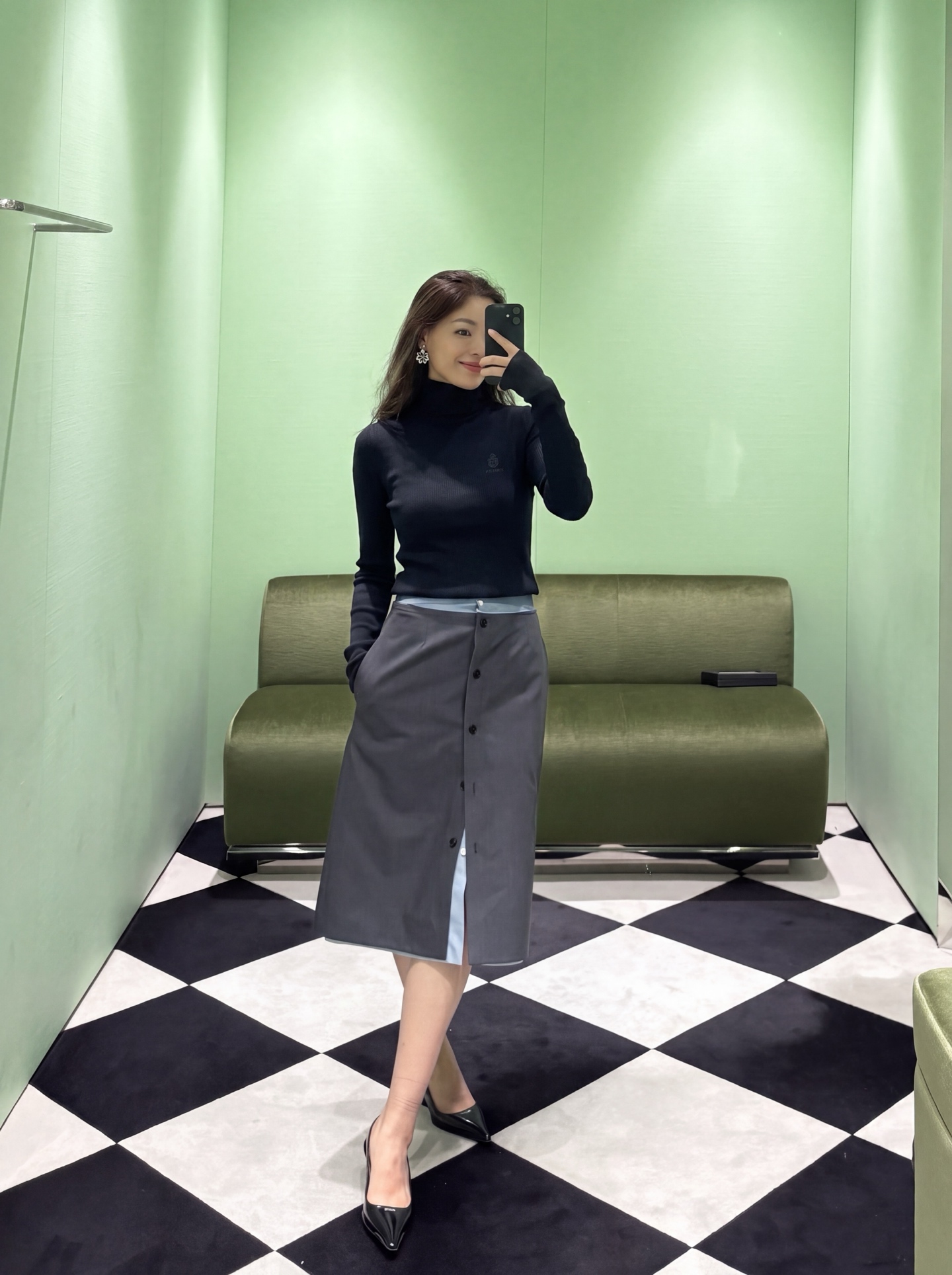 Pra 26fw knit high neck basic tee